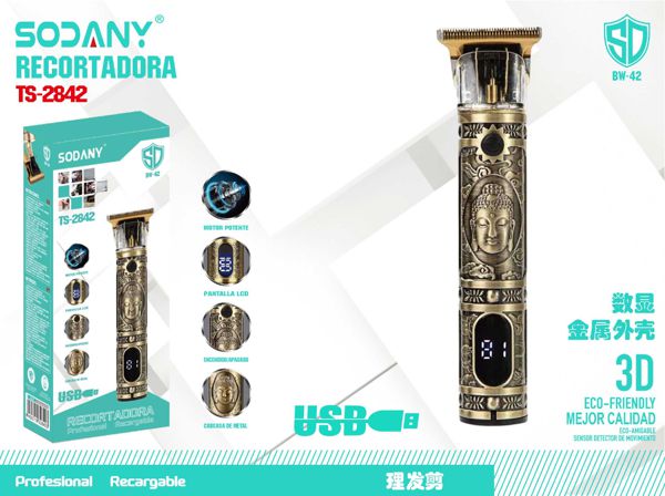 SODANY Recortadora Profesional Recargable con Pantalla LCD TS-2842