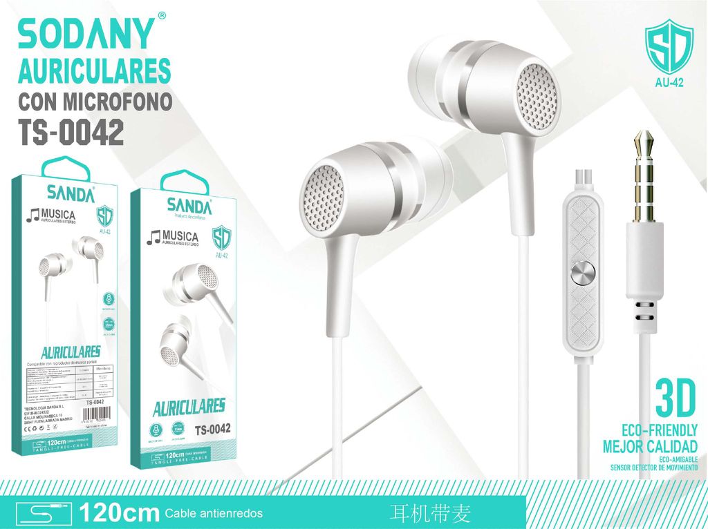 Auriculares con micrófono TS-0042