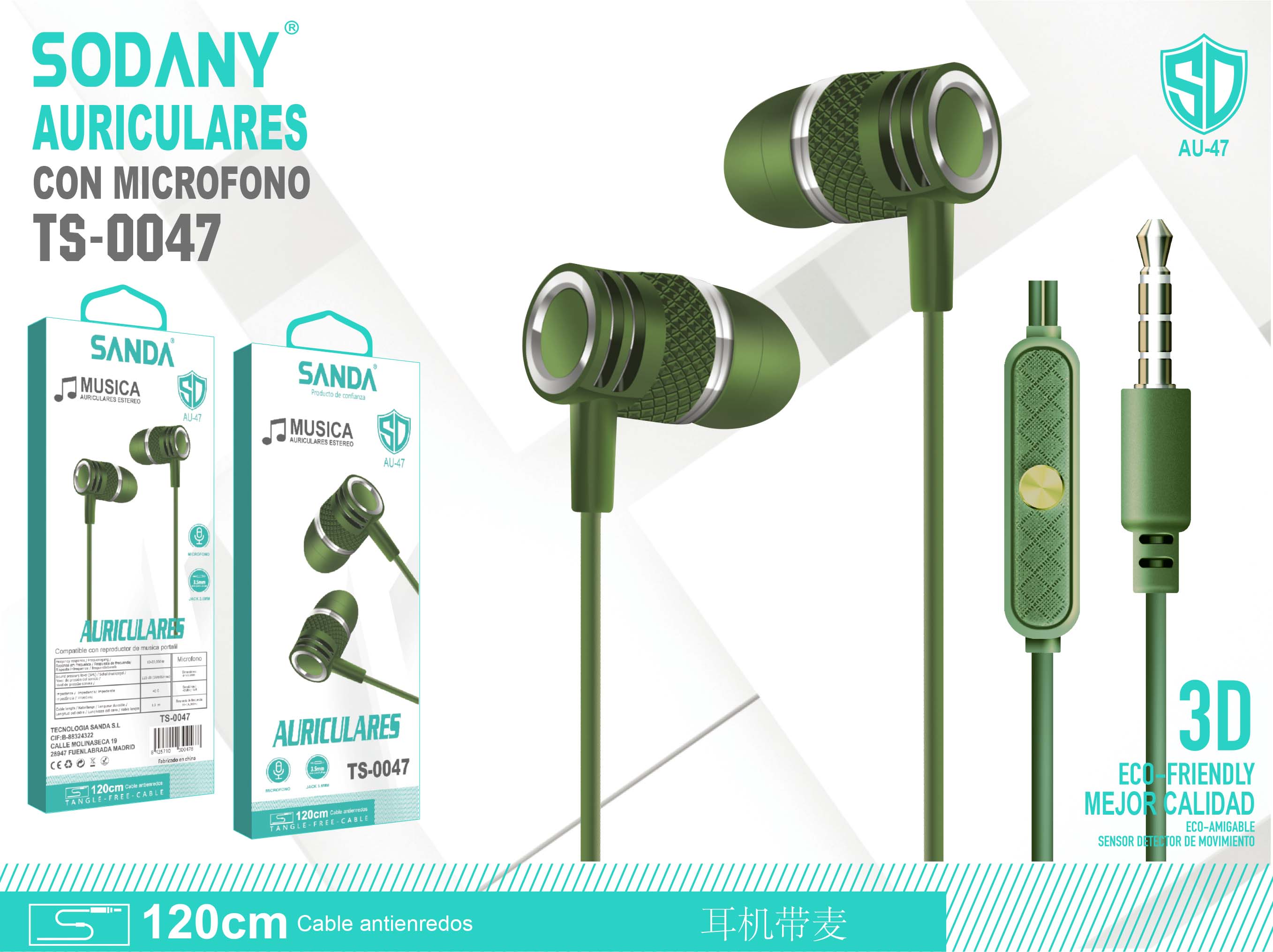 Auriculares con micrófono de colores mixtos TS-0047