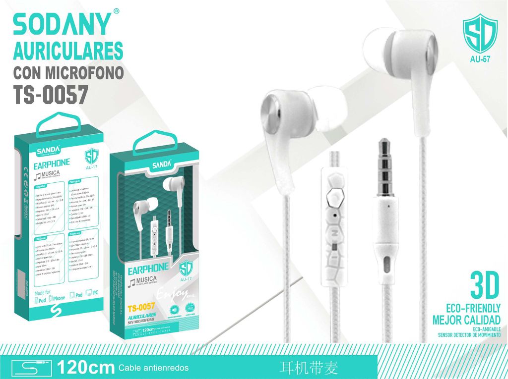 Auriculares con micrófono TS-0057