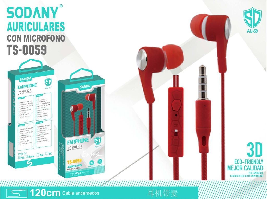 Auriculares con micrófono TS-0059