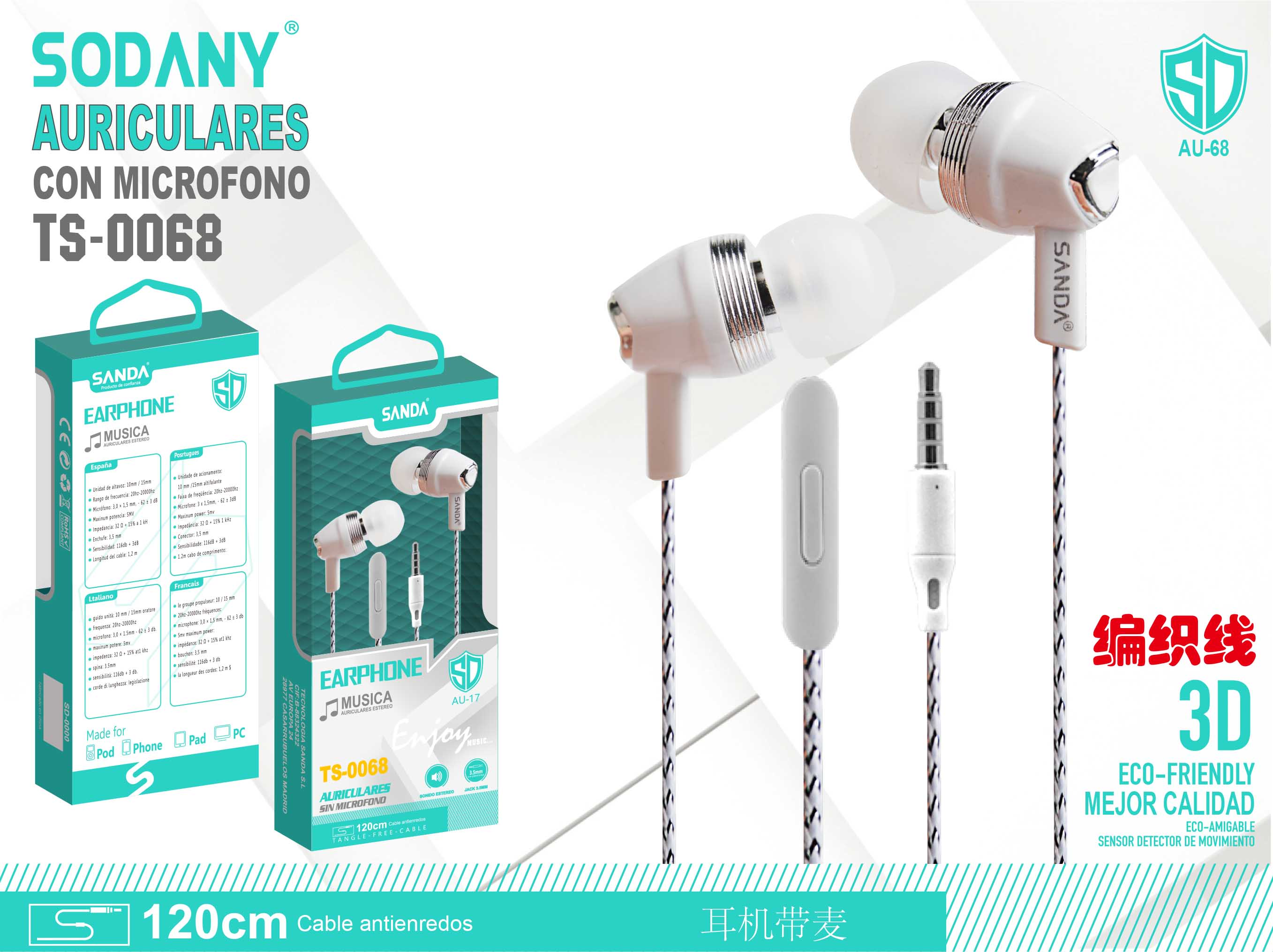 Auriculares con micrófono TS-0068