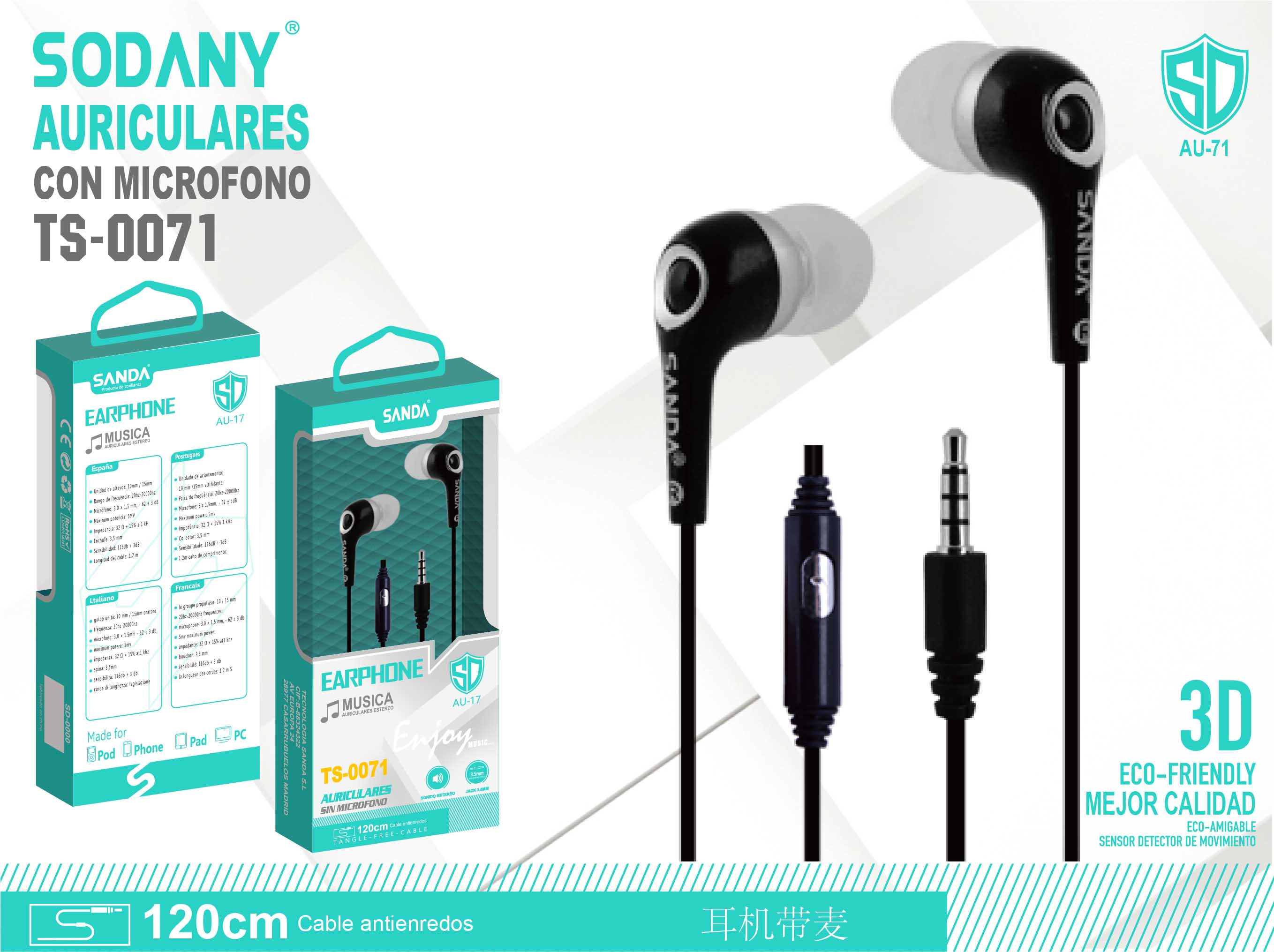 Auriculares con micrófono TS-0071