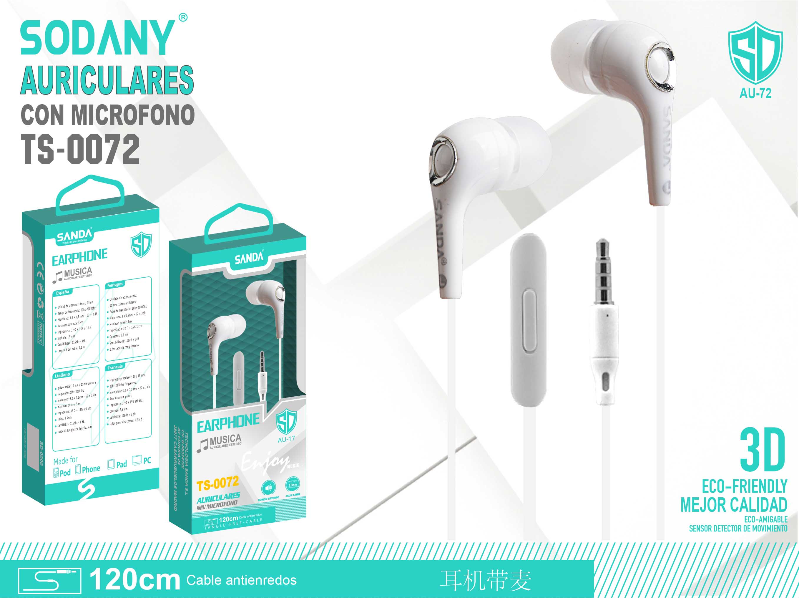 Auriculares con micrófono TS-0072