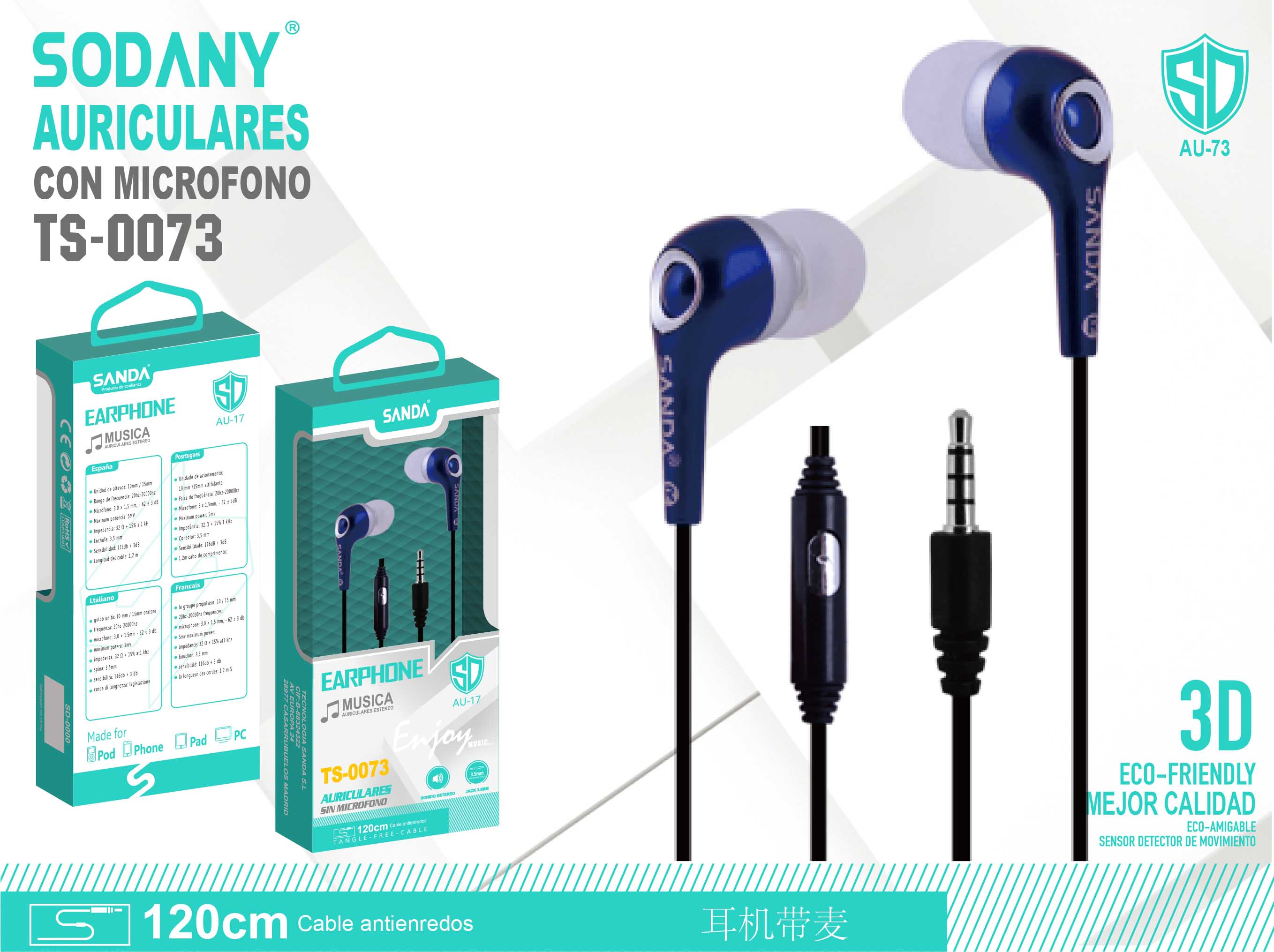 Auriculares con micrófono TS-0073