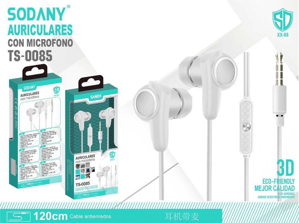 Auriculares con micrófono TS-0085