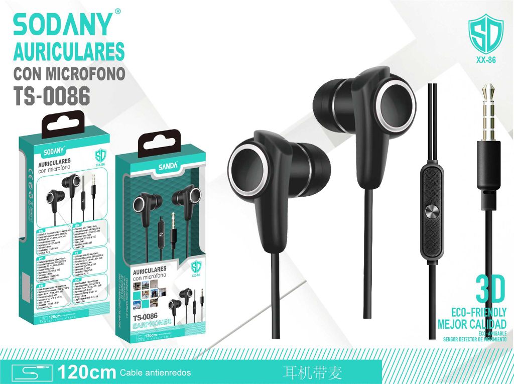 Auriculares con micrófono TS-0086