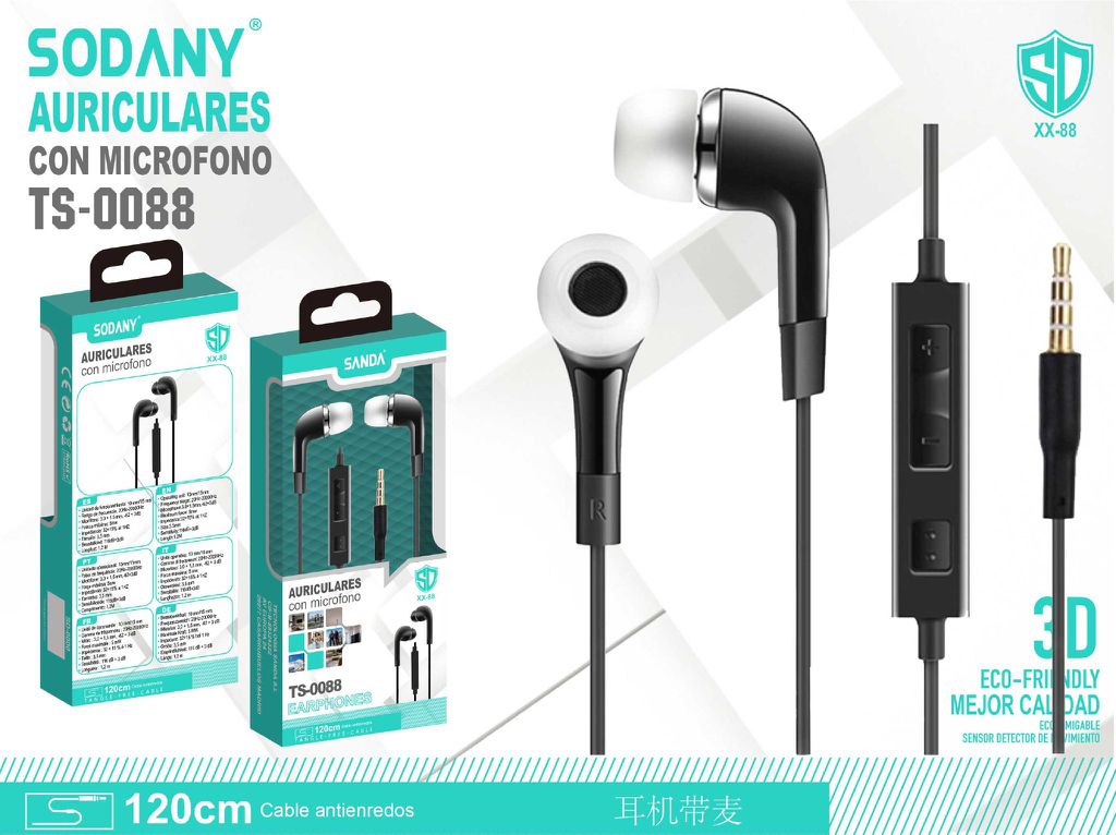 Auriculares con micrófono TS-0088