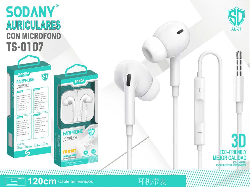 Auriculares con micrófono TS-0107