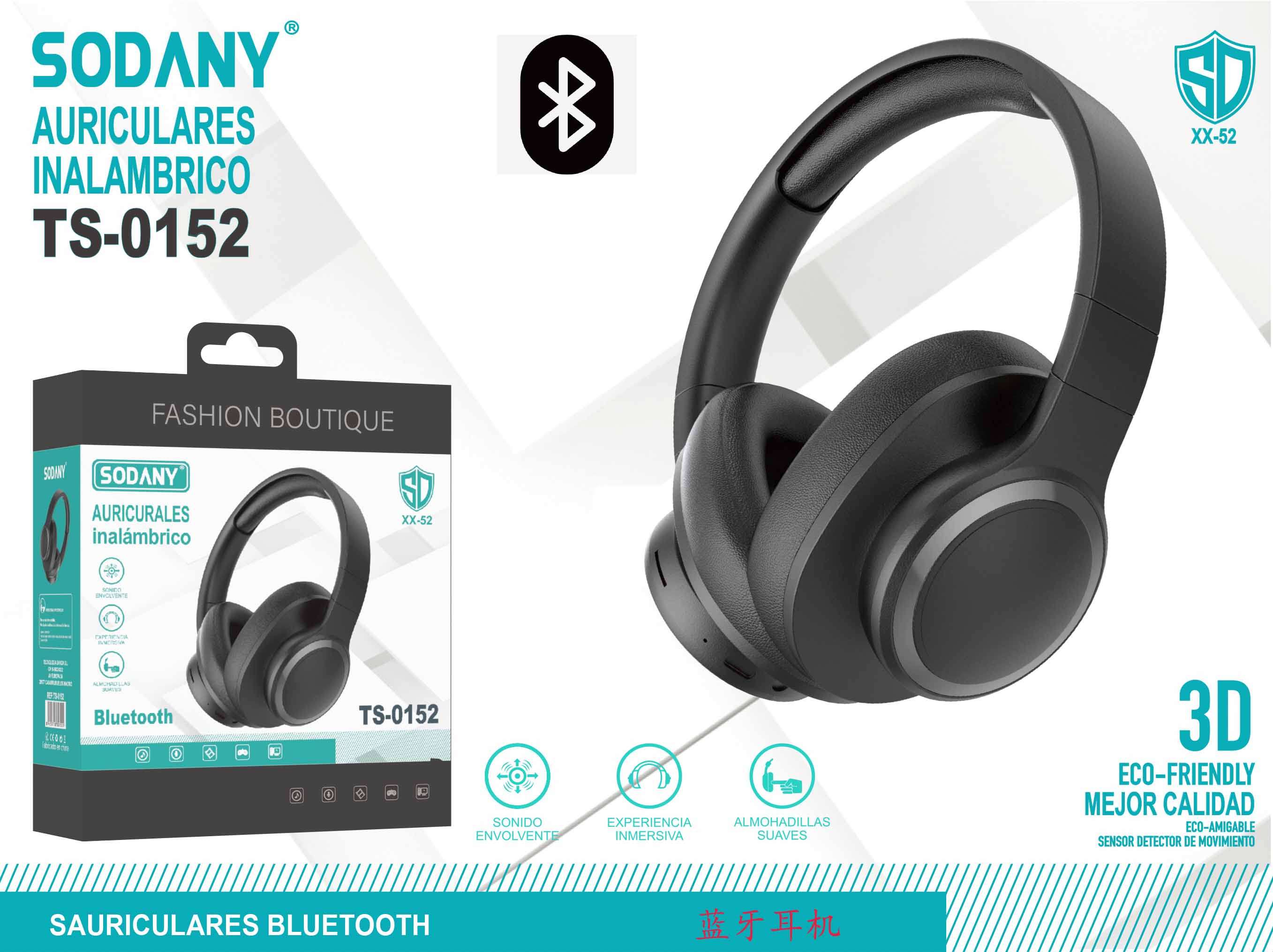 Auriculares Diadema Bluetooth TS-0152