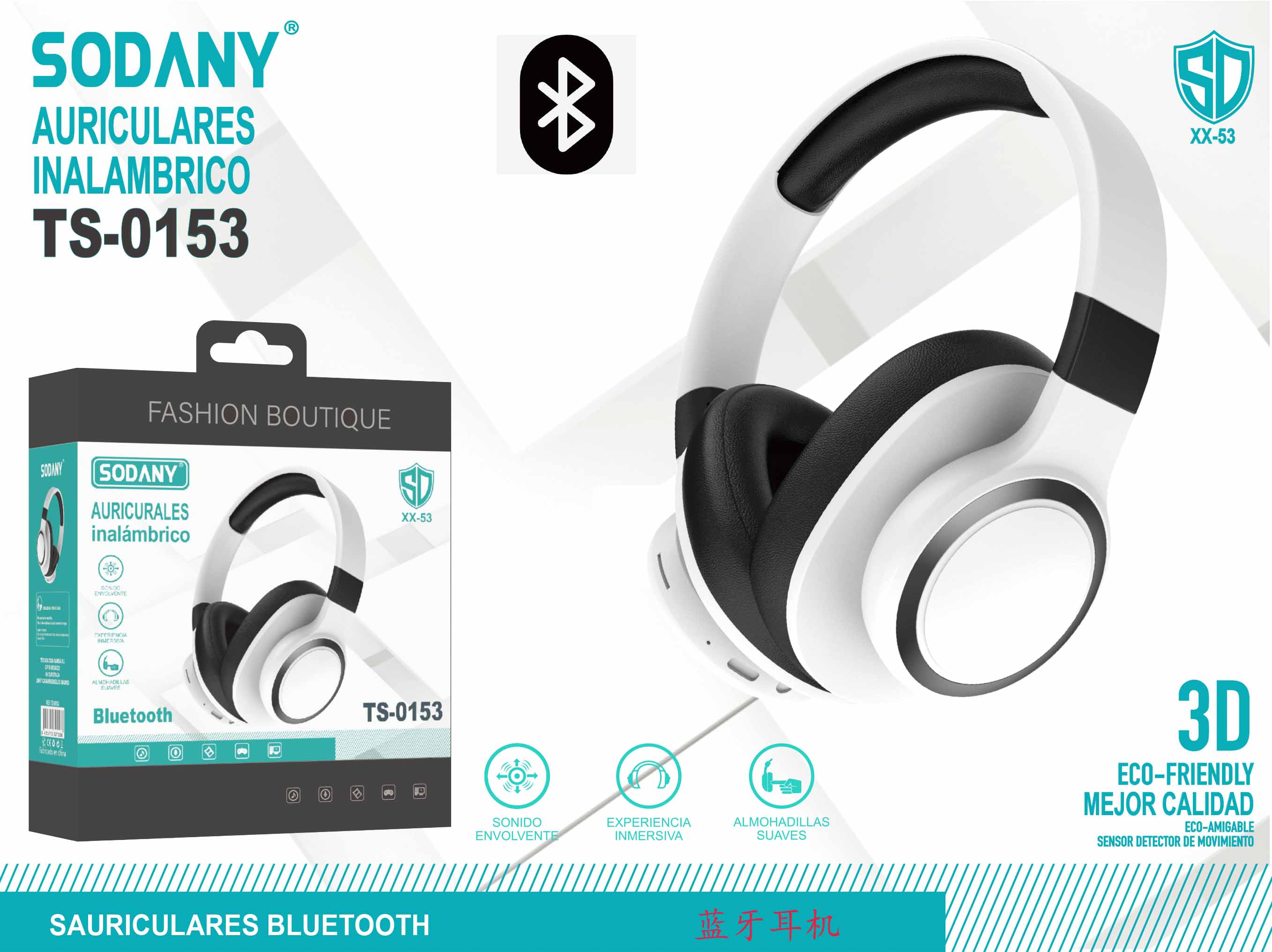 Auriculares Diadema Bluetooth TS-0153