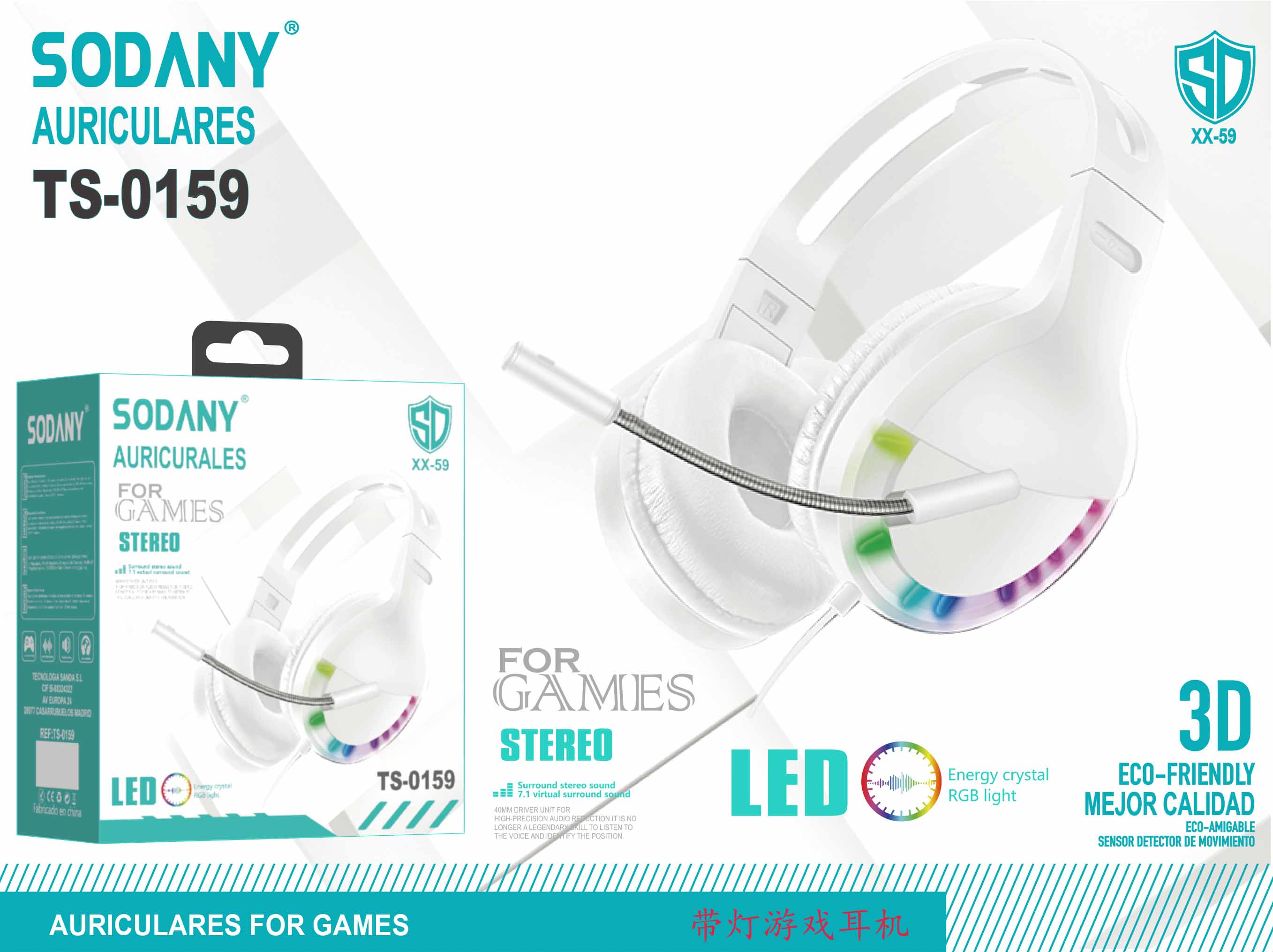 Auriculares Diadema con Cable TS-0159