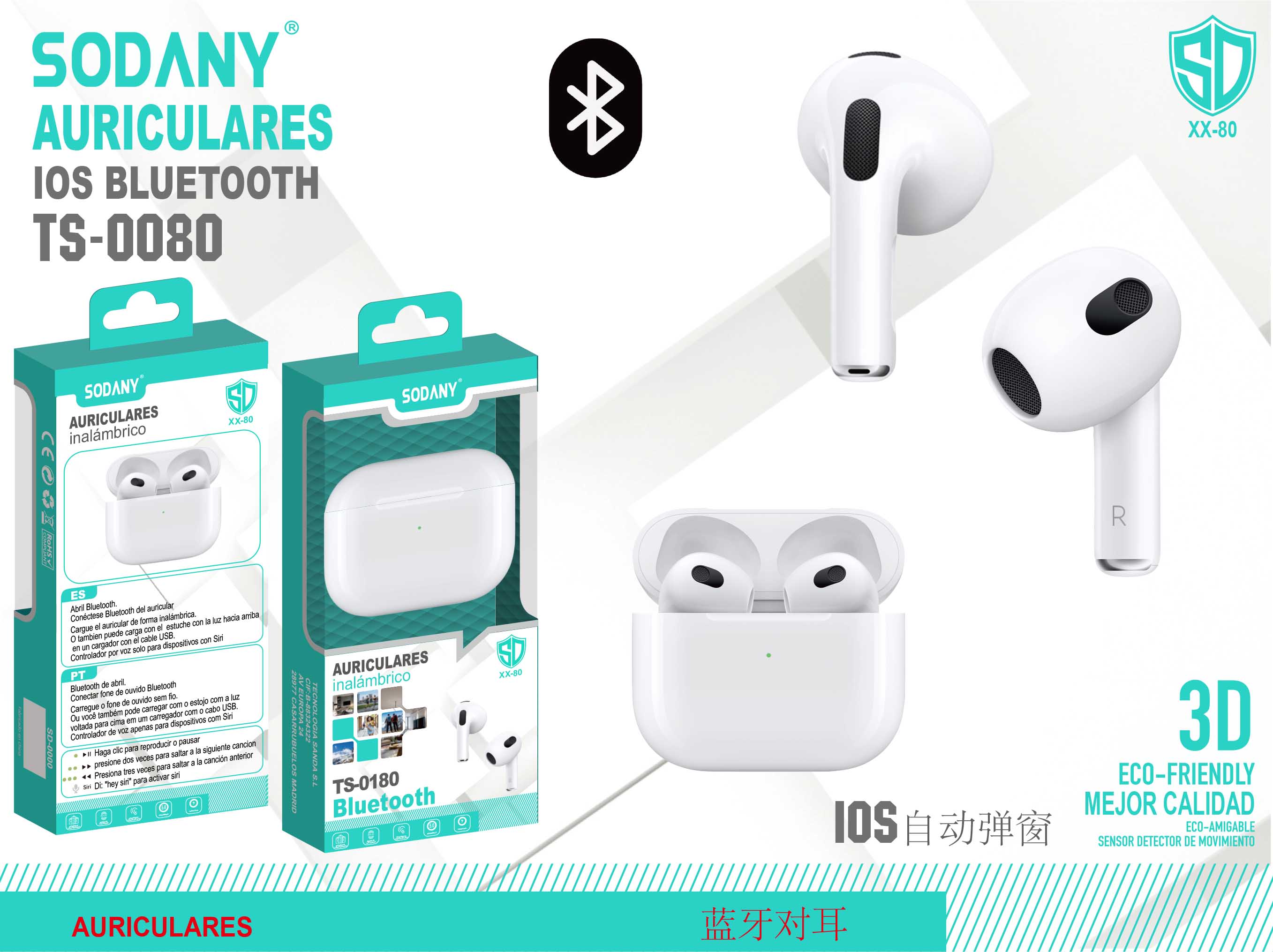 Auriculares Bluetooth TS-0080