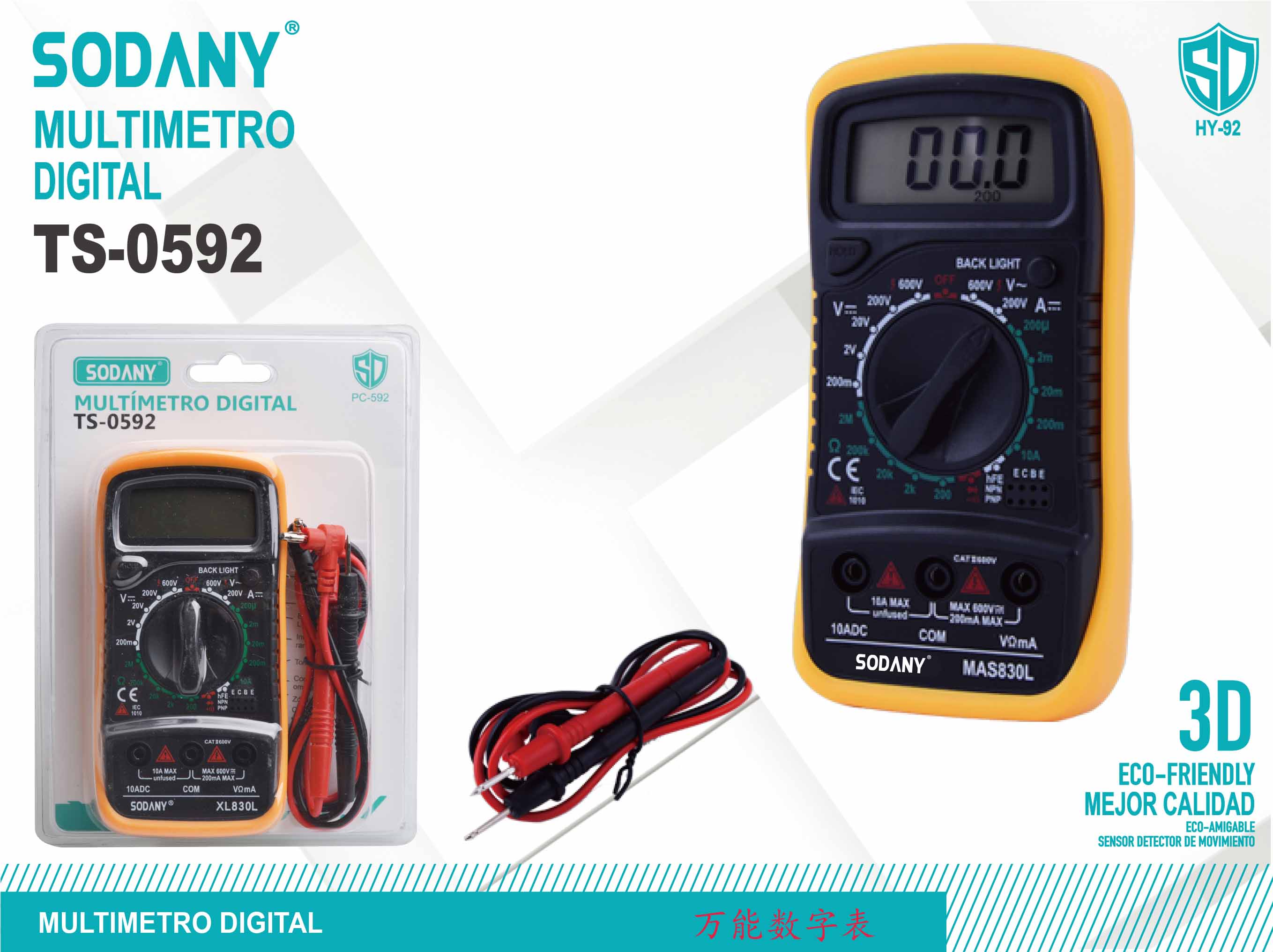 Sodany TS-0592 Multímetro Digital