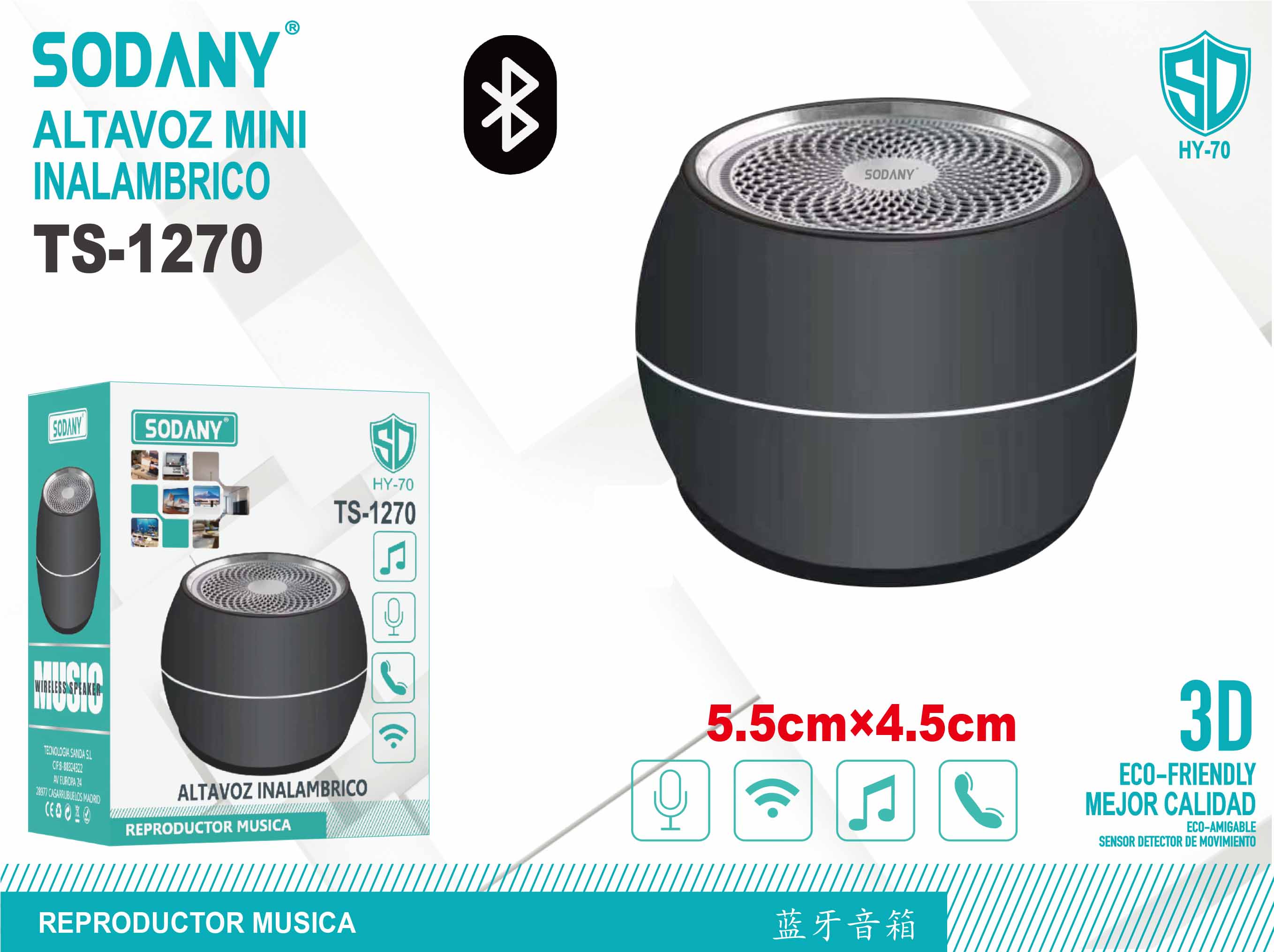 Altavoz Inalámbrico Mini Bluetooth - TS-1270