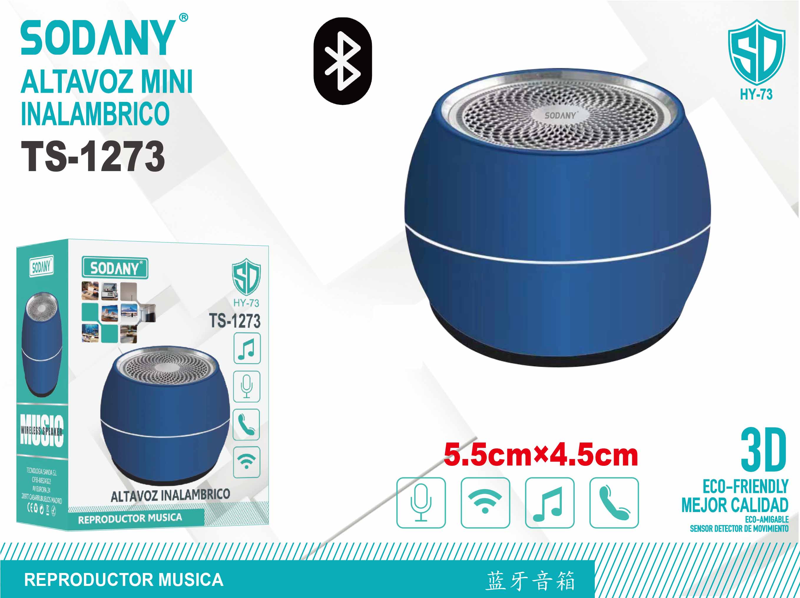 Altavoz Inalámbrico Mini Bluetooth - TS-1273