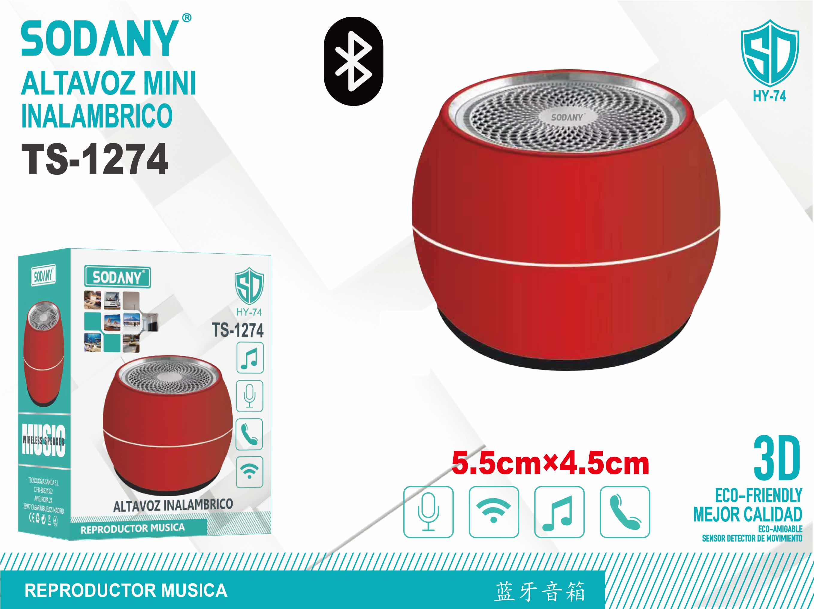 Altavoz Inalámbrico Mini Bluetooth - TS-1274