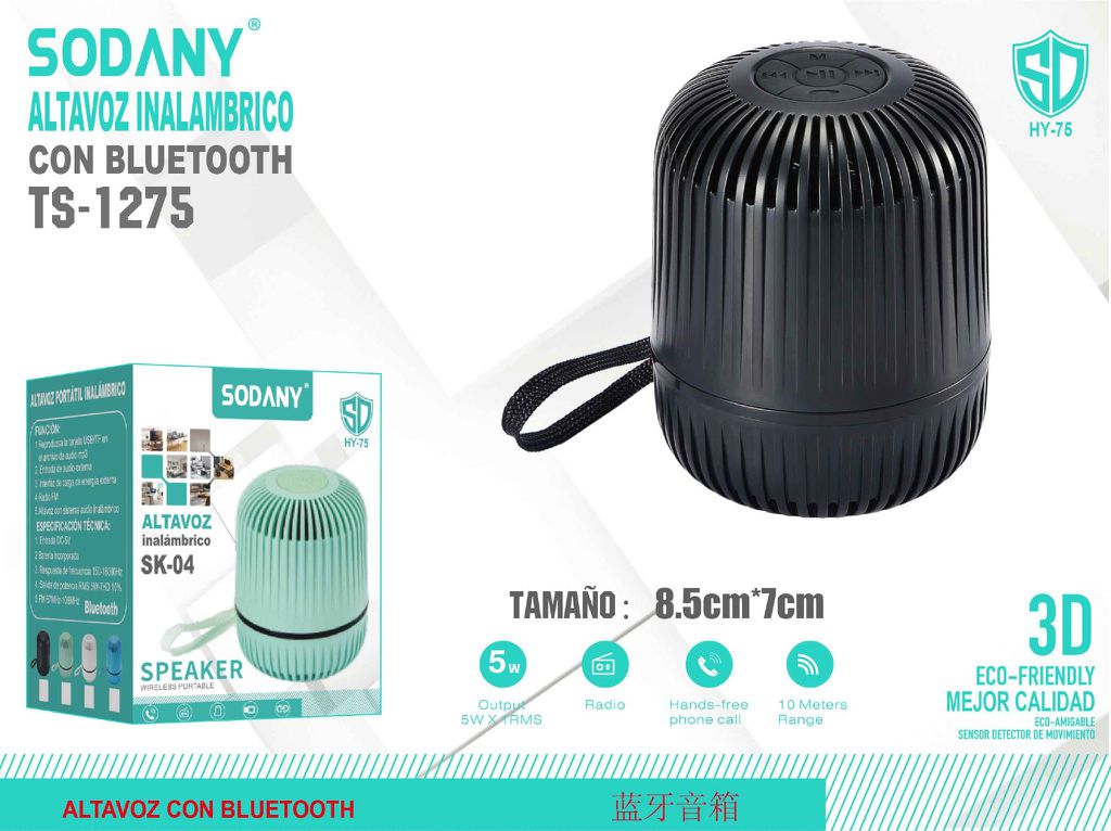 Altavoz Inalámbrico con Bluetooth - TS-1275