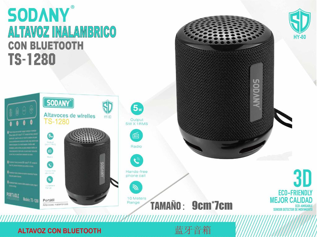 Altavoz Inalámbrico con Bluetooth - TS-1280