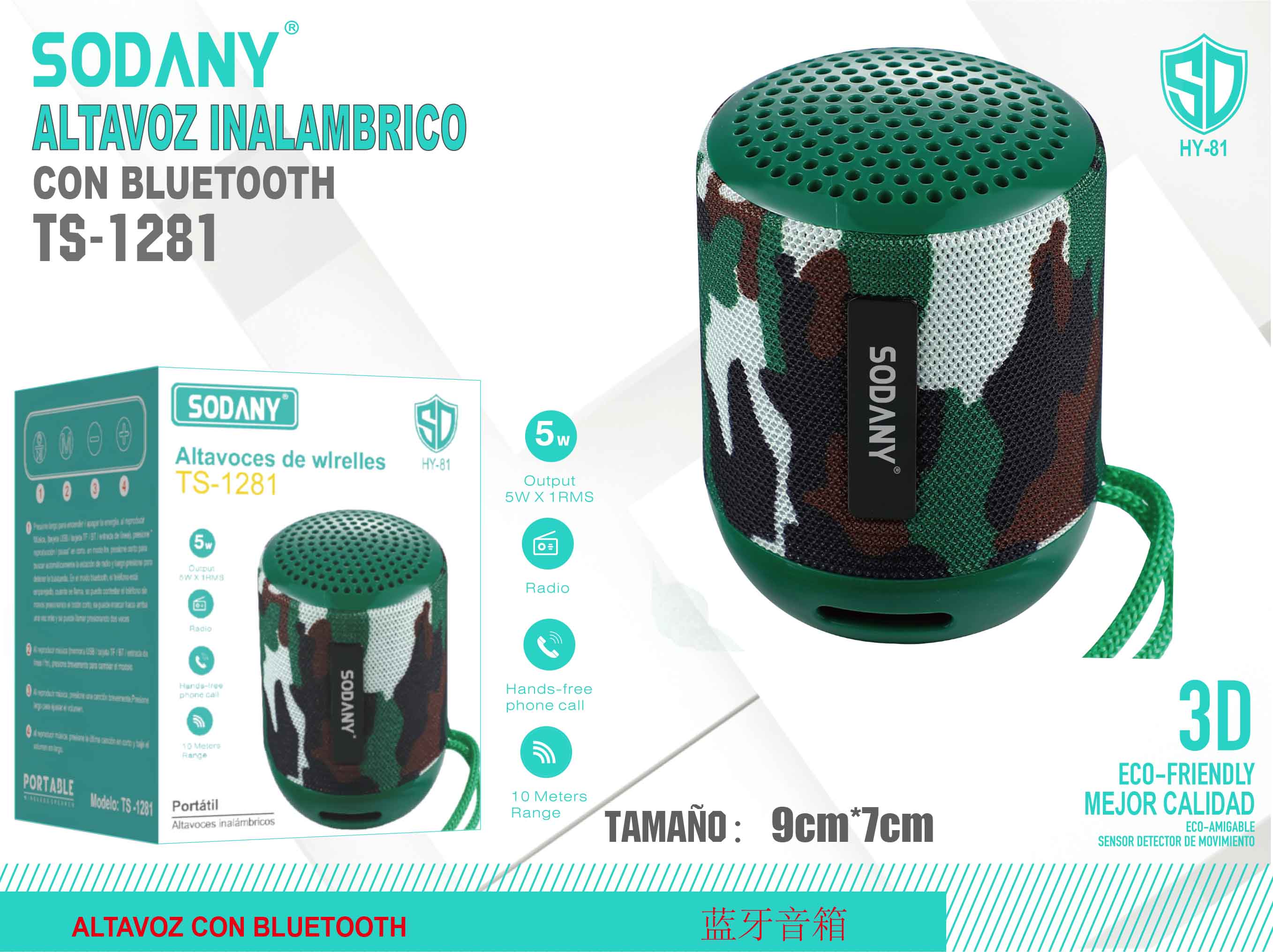 Altavoz Inalámbrico con Bluetooth - TS-1281