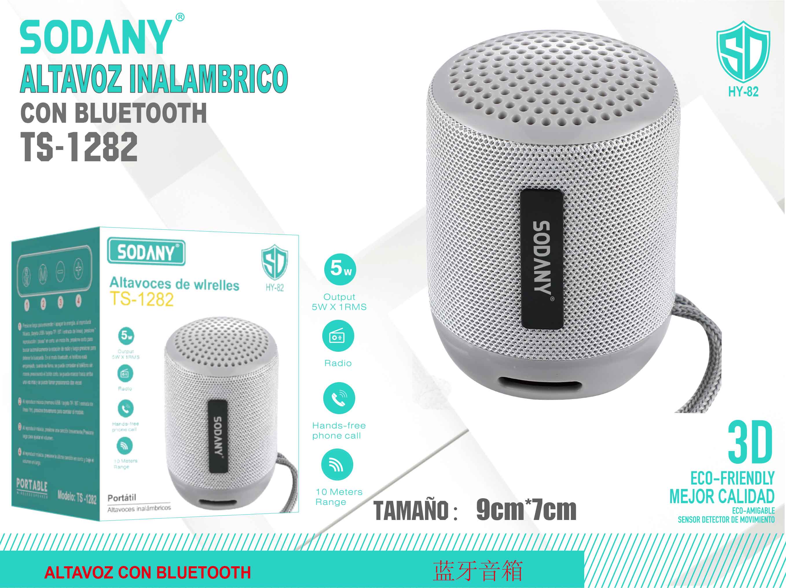 Altavoz Inalámbrico con Bluetooth - TS-1282