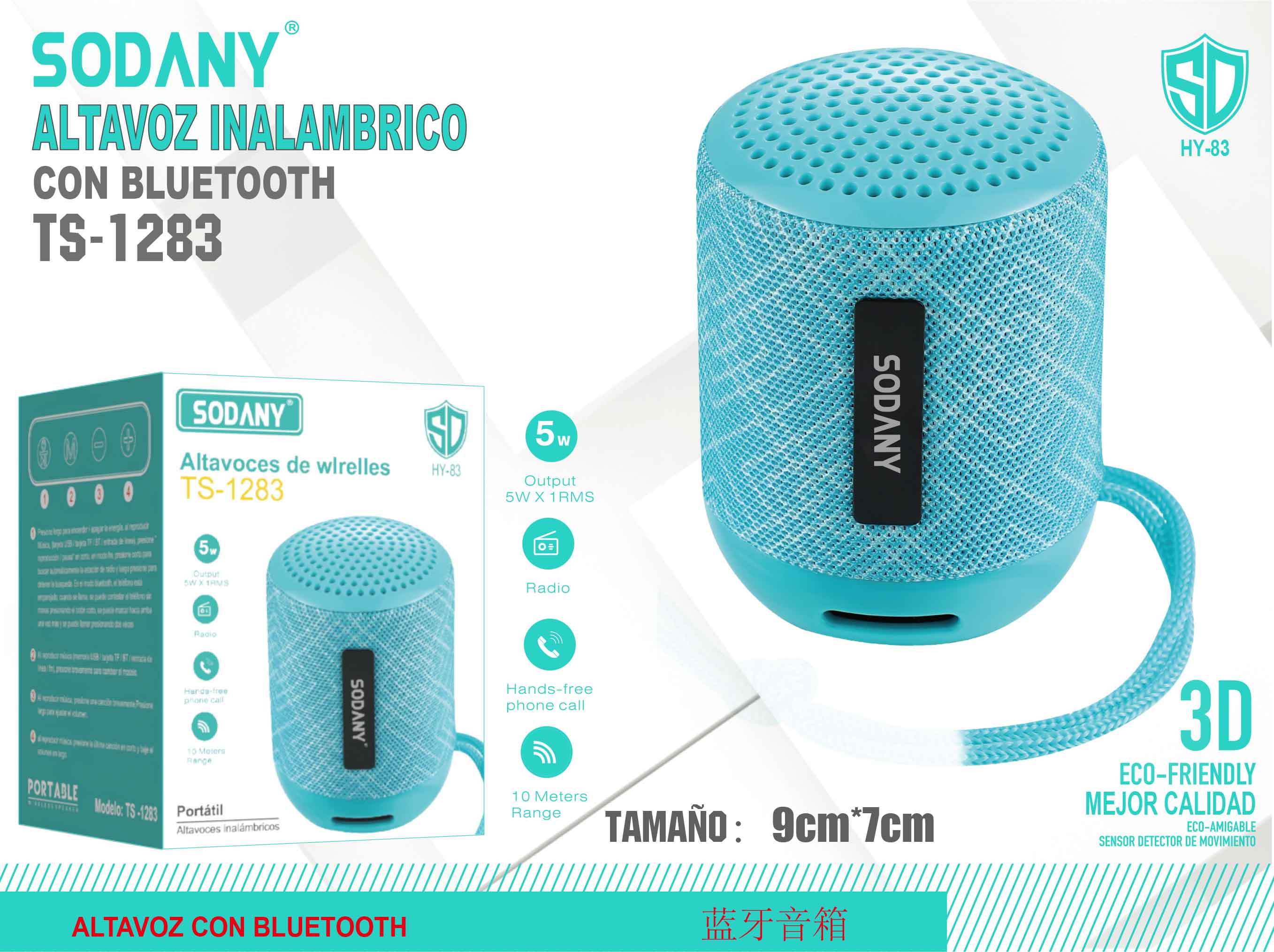 Altavoz Inalámbrico con Bluetooth - TS-1283