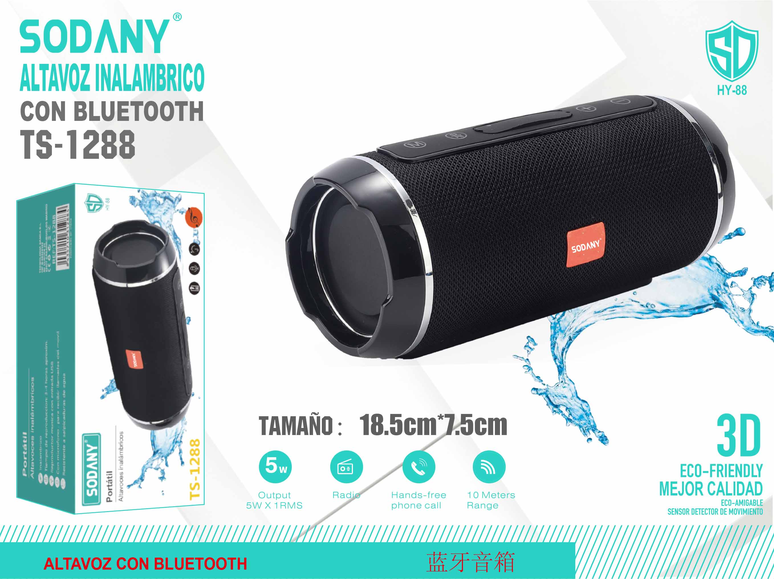 Altavoz Inalámbrico con Bluetooth - TS-1288