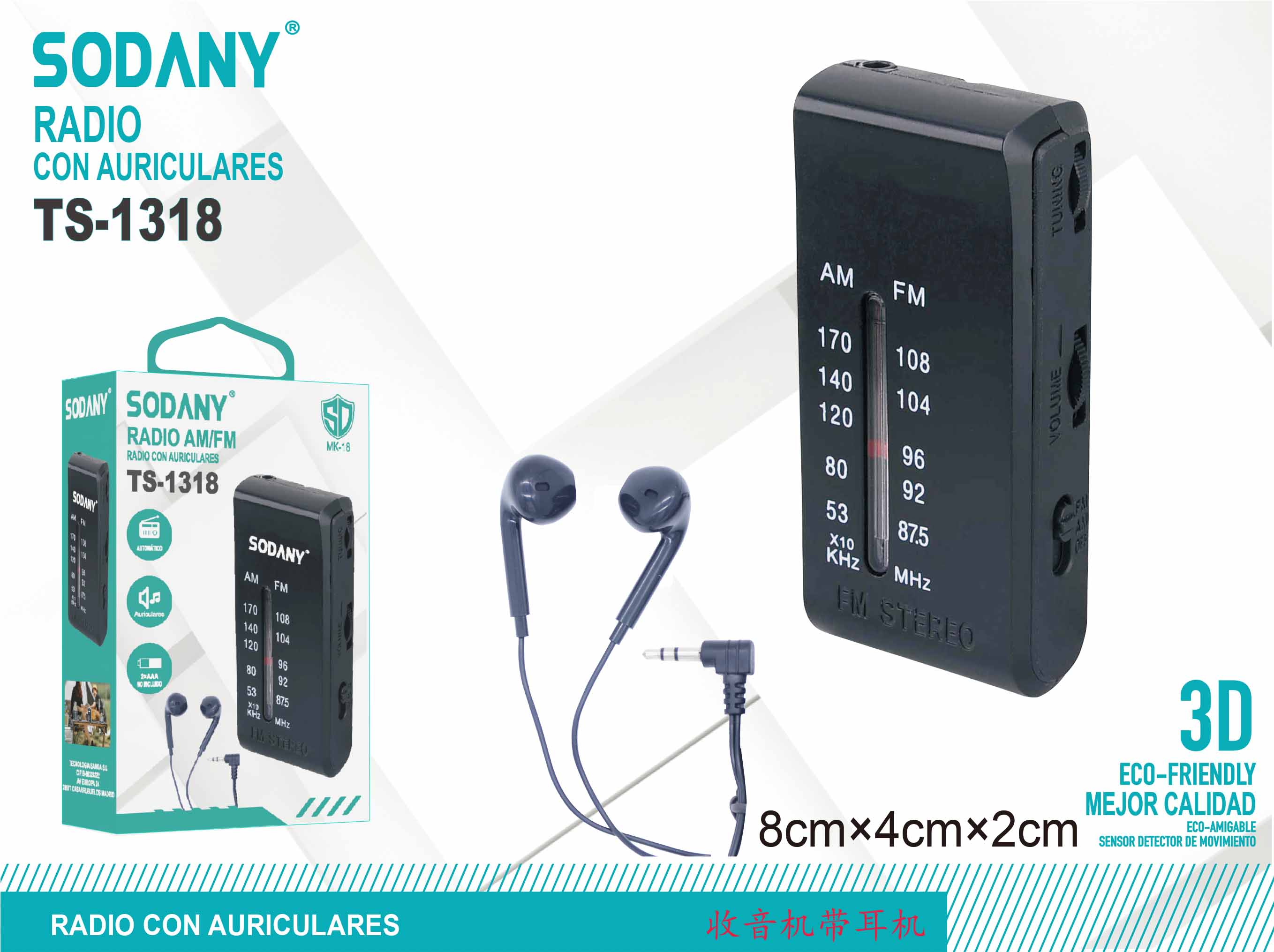 Radio con Auriculares - Sodany TS-1318