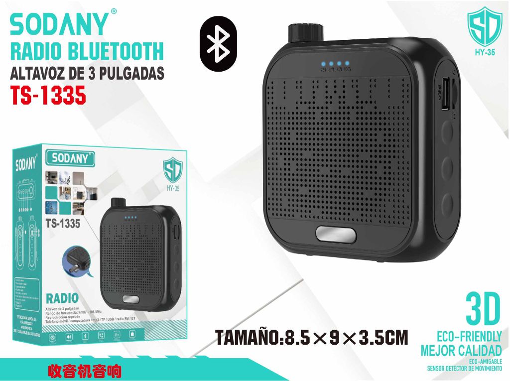 Radio Bluetooth Altavoz de 3 Pulgadas - TS-1335