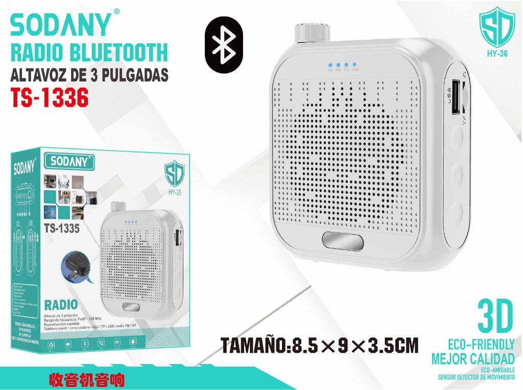 Radio Bluetooth Altavoz de 3 Pulgadas - TS-1336