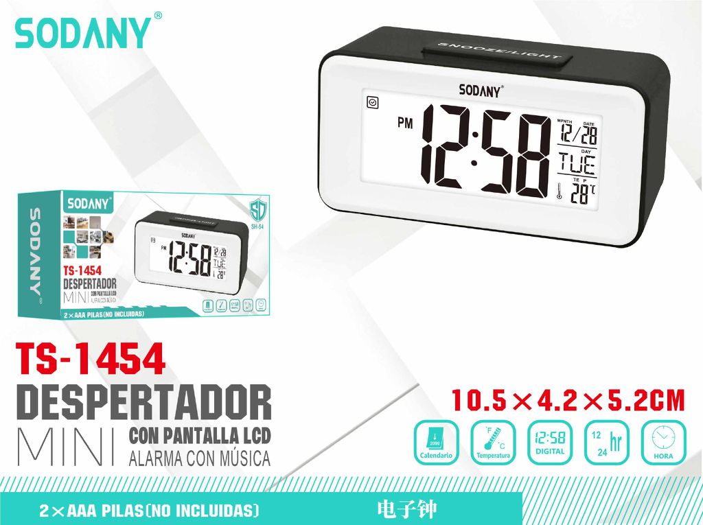 Despertador LCD Digital - Sodany TS-1454