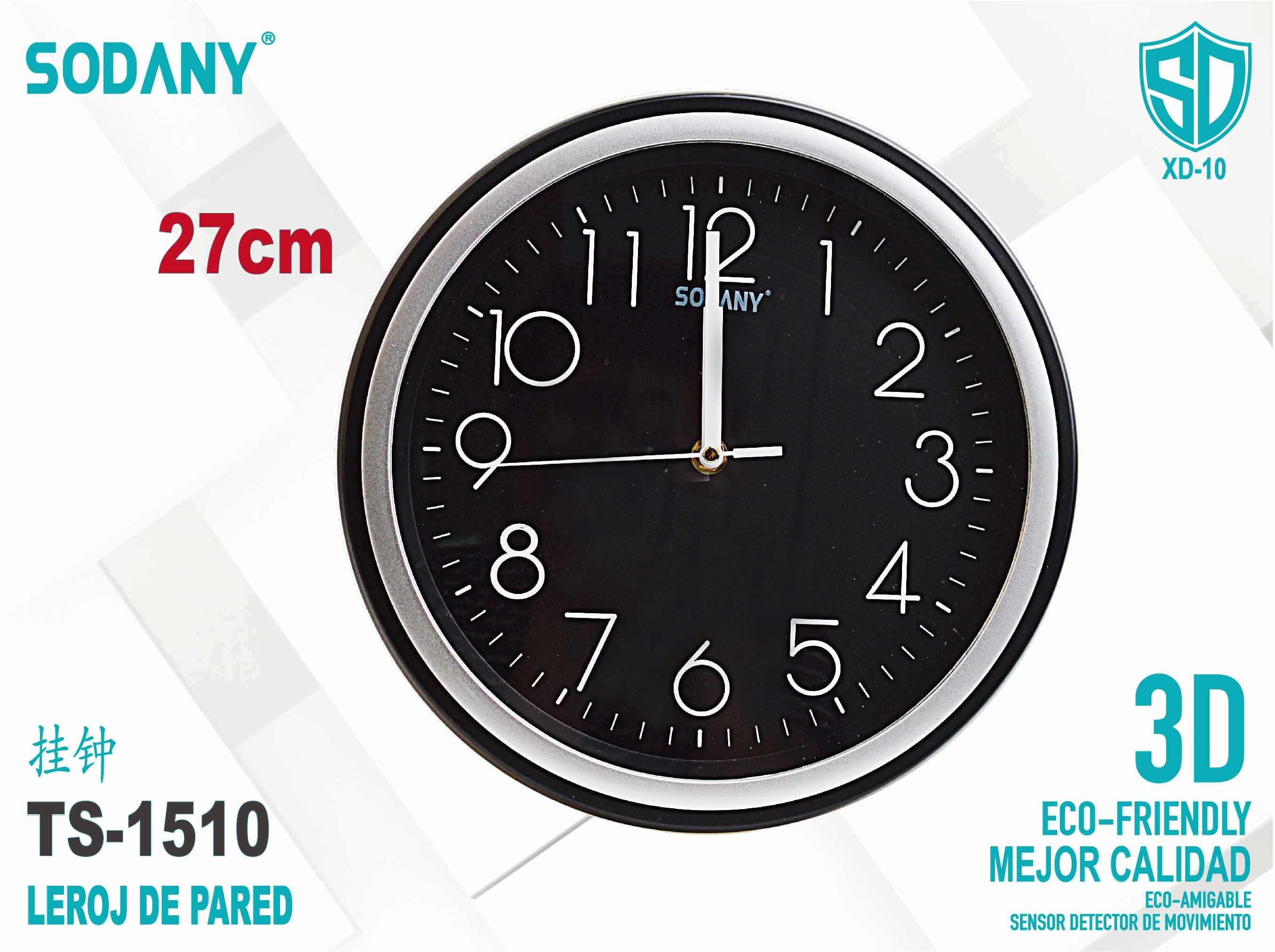 Reloj de Pared Redondo de 27 cm - Sodany TS-1510