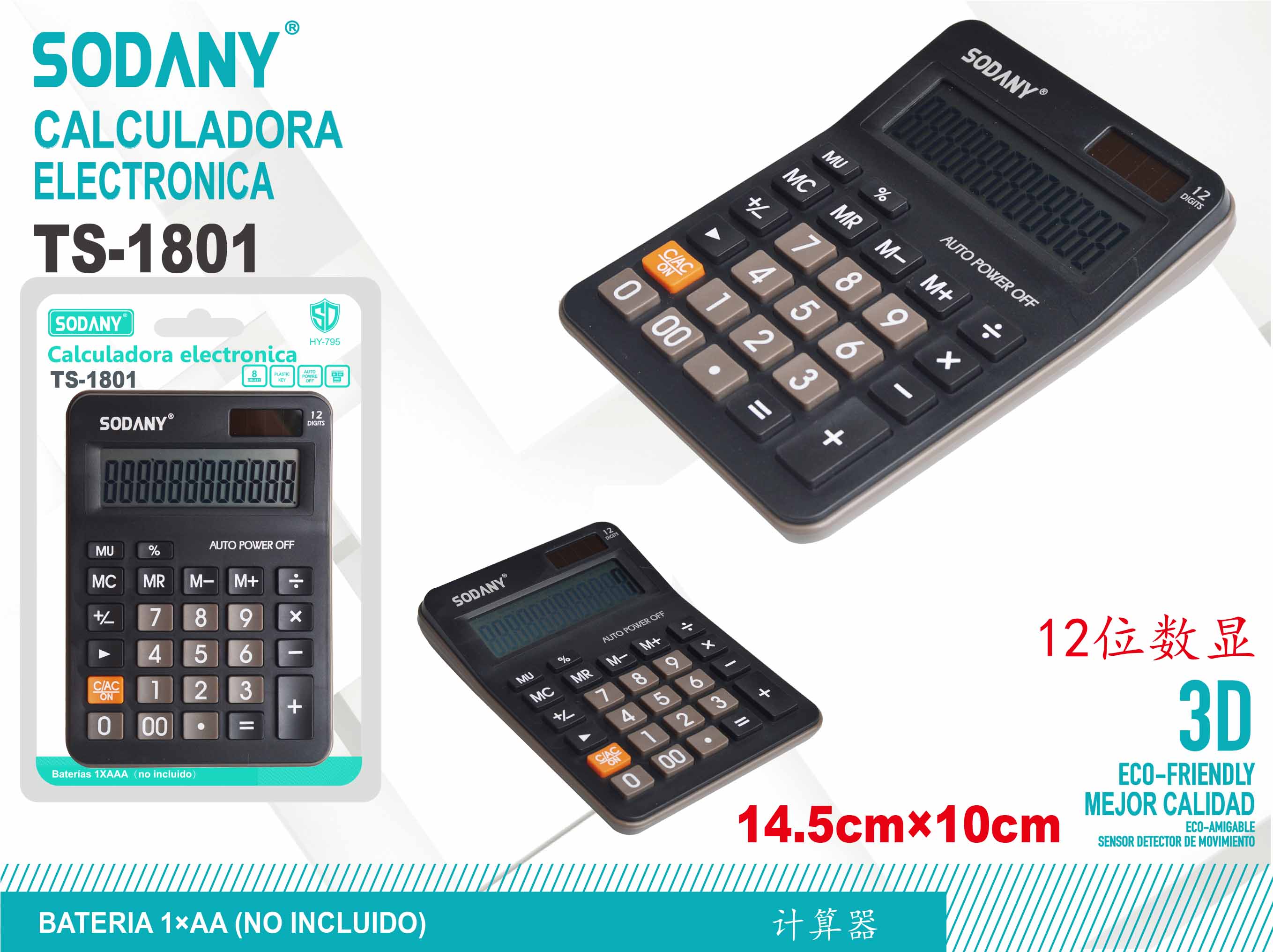 Calculadora Electrónica Sodany TS-1801