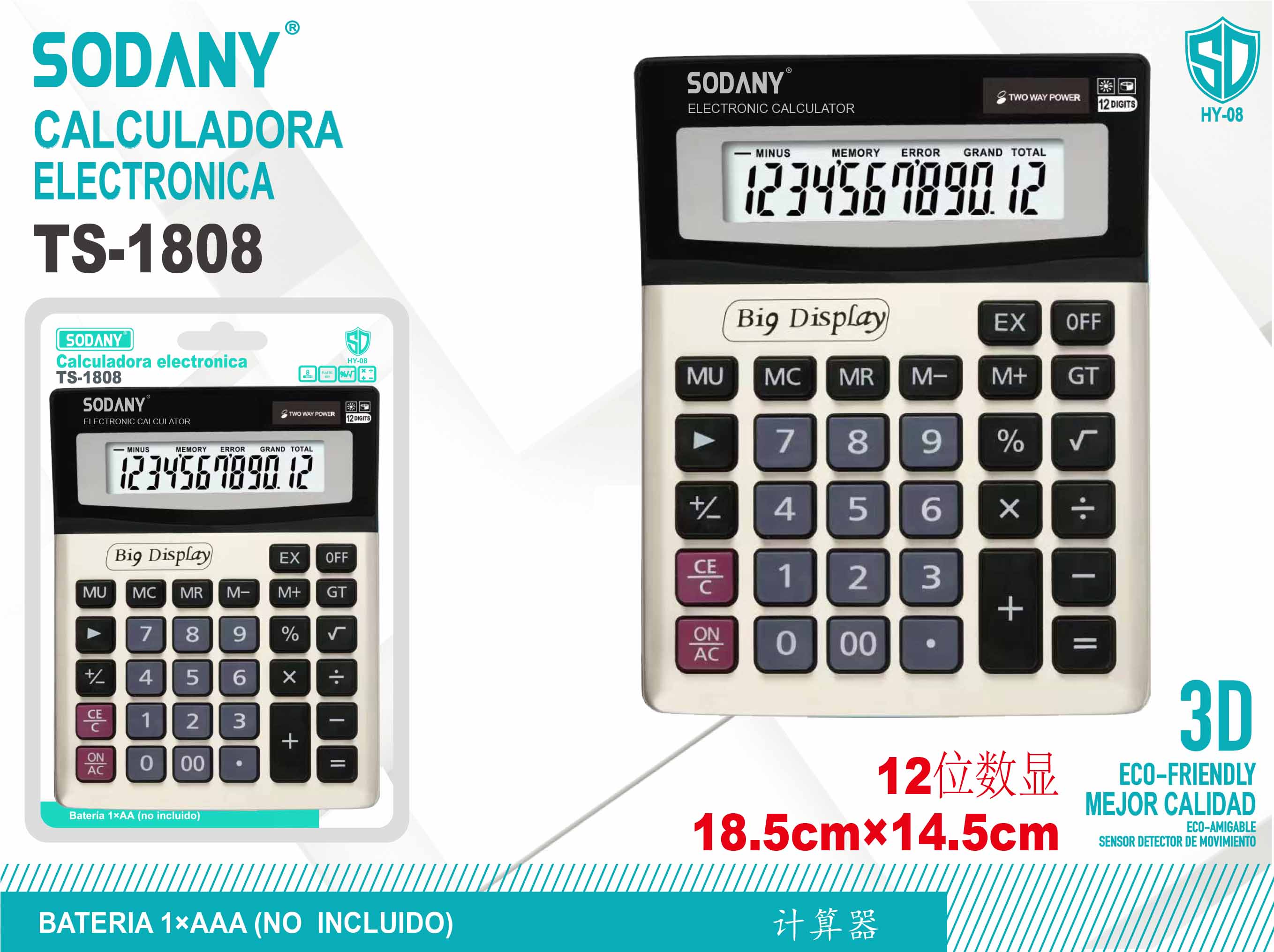 Calculadora Electrónica Sodany TS-1808