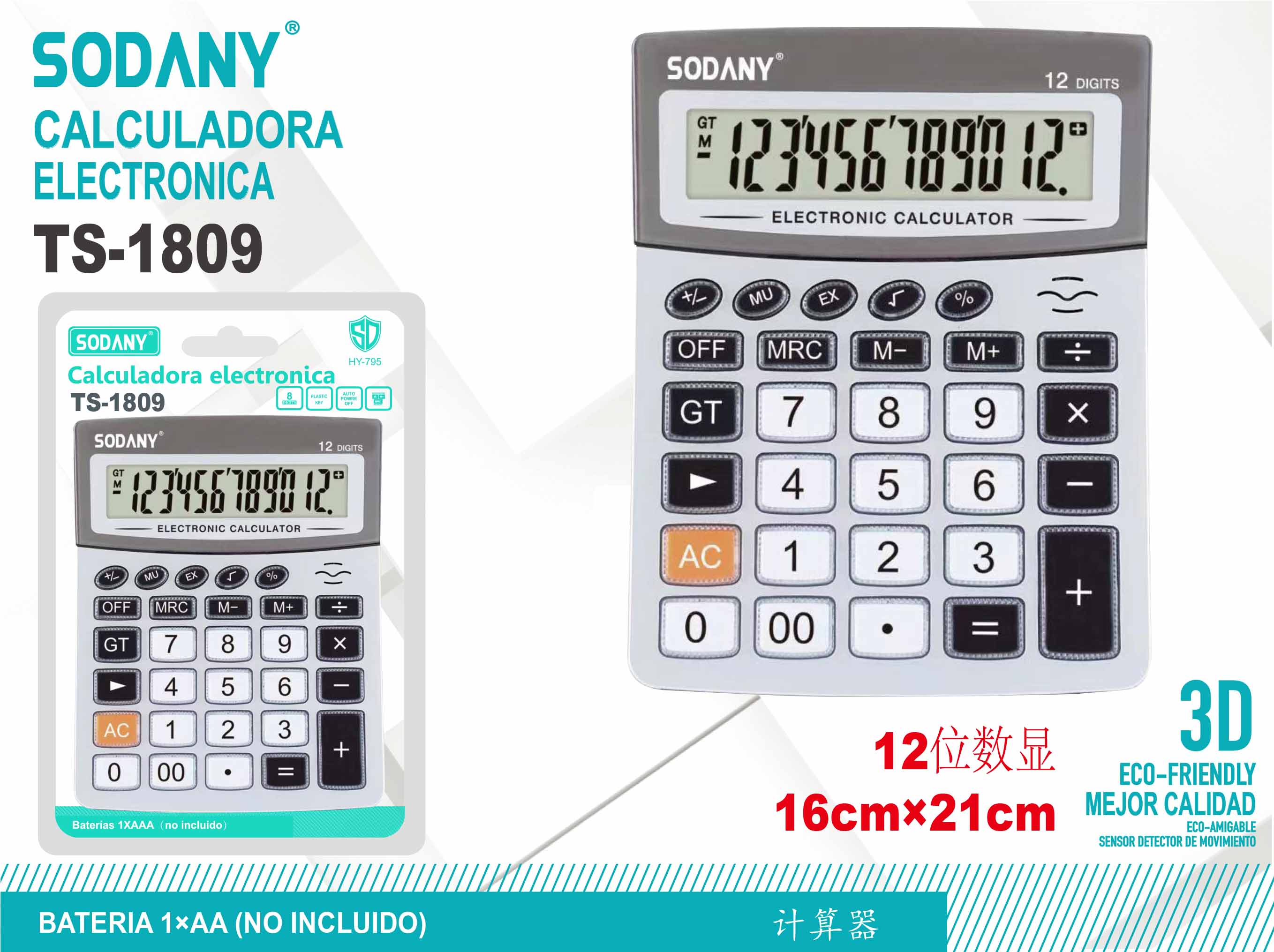 Calculadora Electrónica Sodany TS-1809