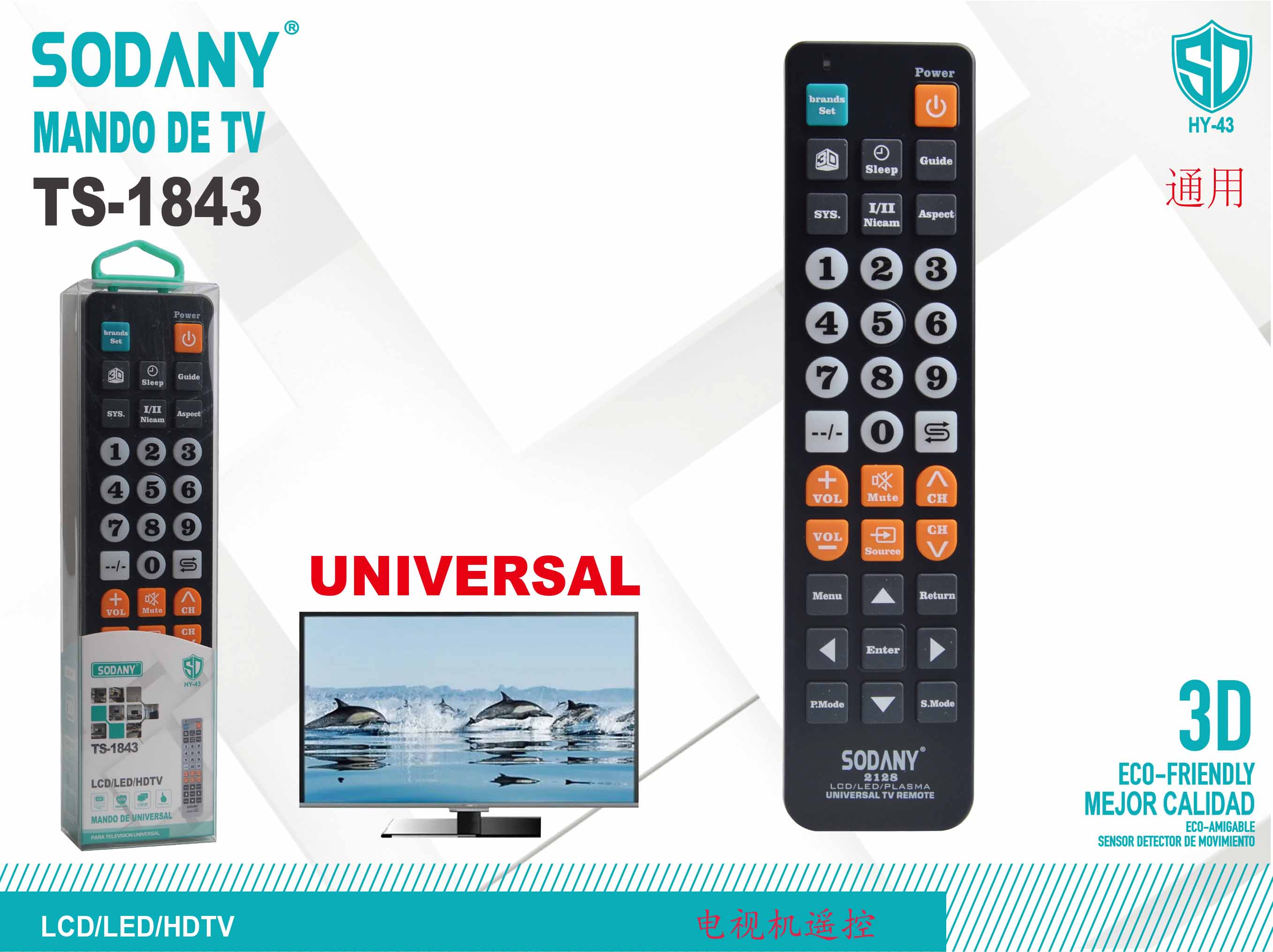 Mando de TV Universal Sodany TS-1843