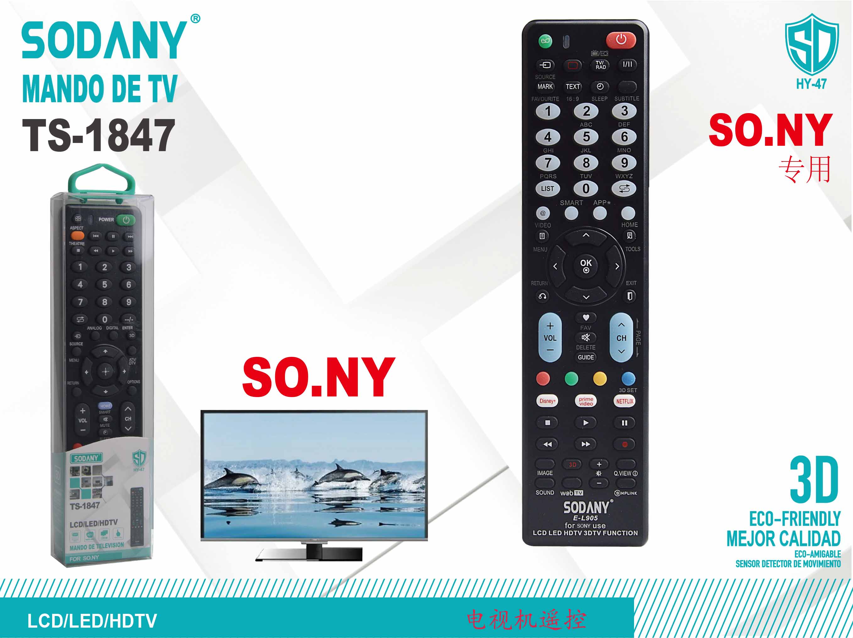 Mando de TV Sodany TS-1847 para Sony