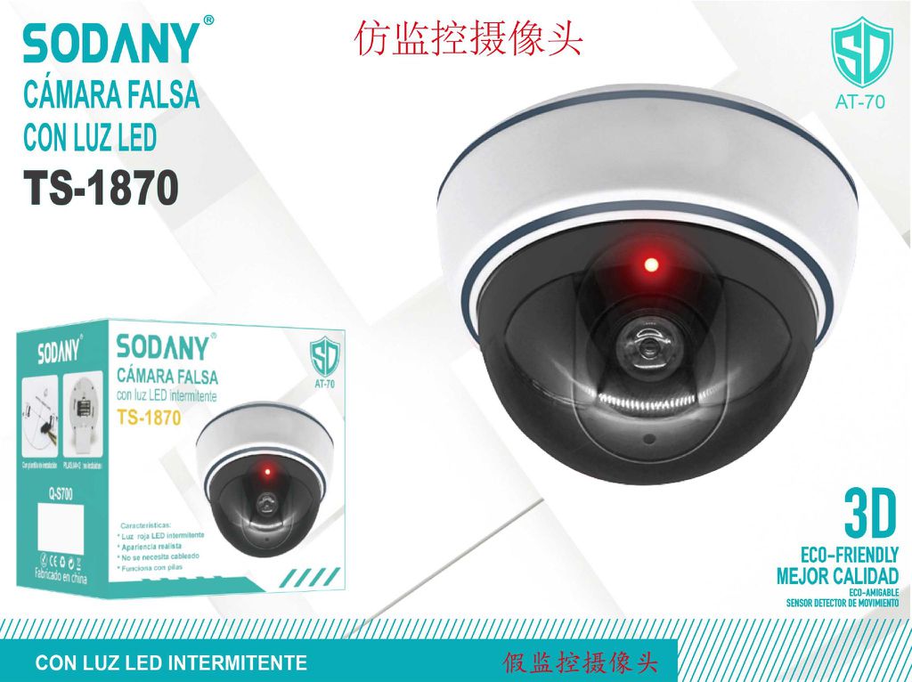 Sodany TS-1870 Cámara Falsa con Luz LED Intermitente