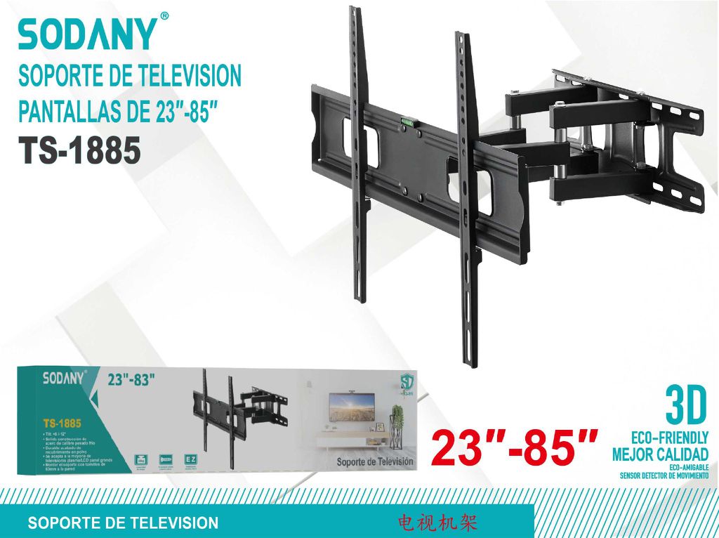 Sodany TS-1885 Soporte de Televisión para Pantallas de 23"-85"