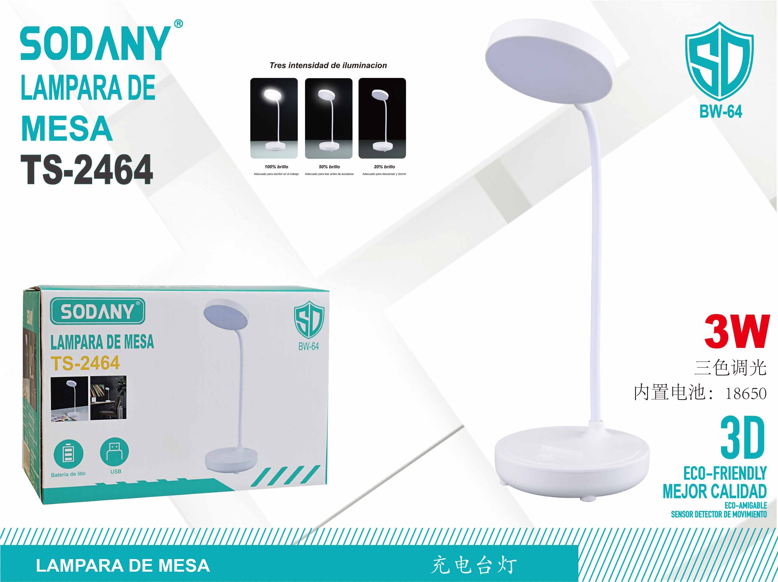 SODANY Lámpara de Mesa TS-2464