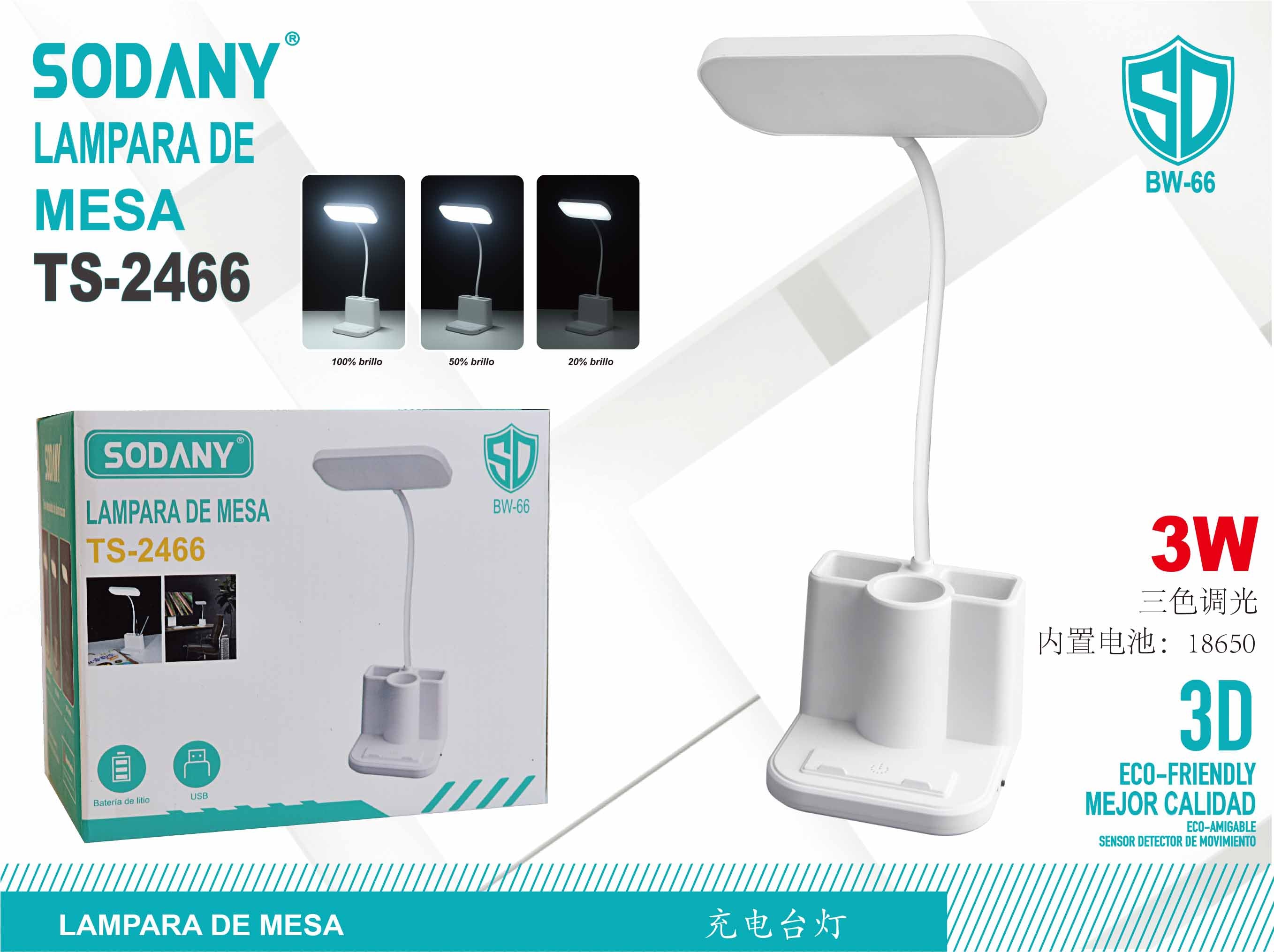 SODANY Lámpara de Mesa TS-2466