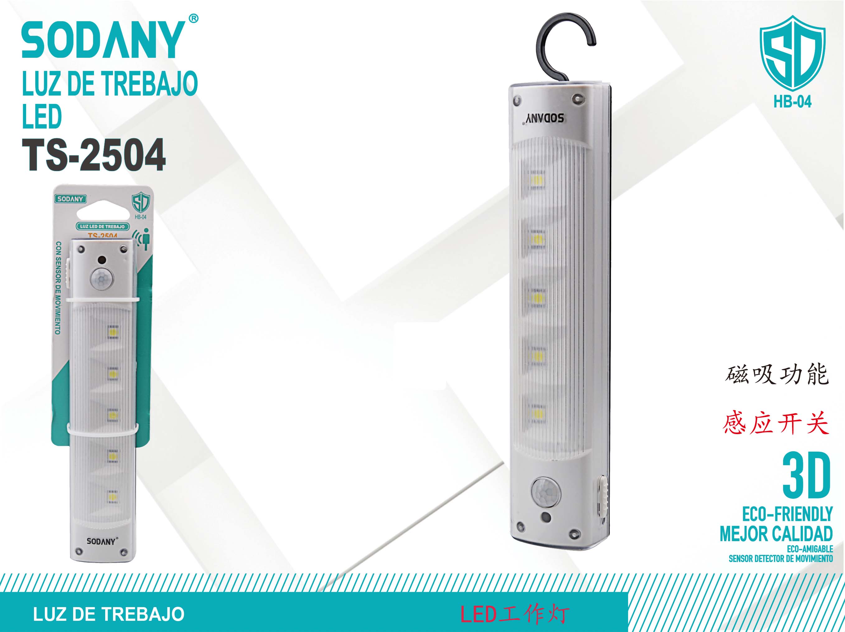 Sodany TS-2504 Luz de Trabajo LED con Sensor