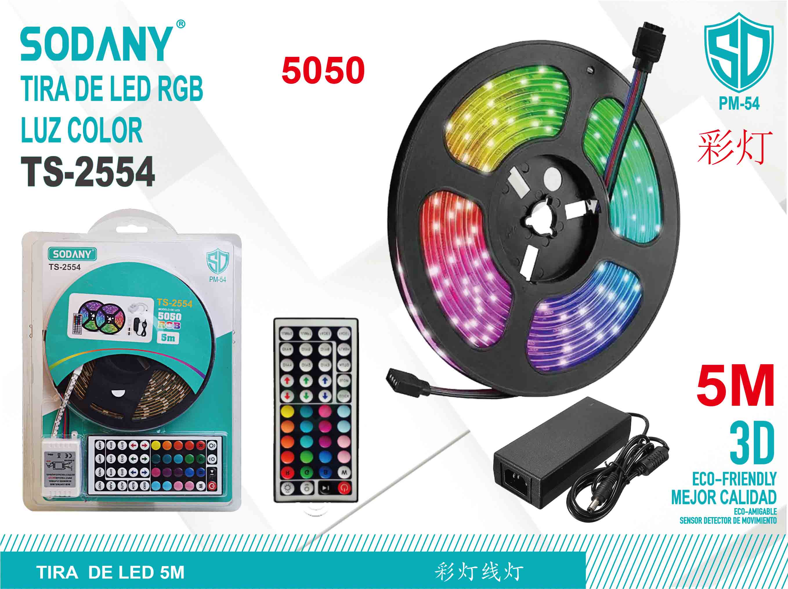 SODANY Tira de LED RGB 5M Color TS-2554