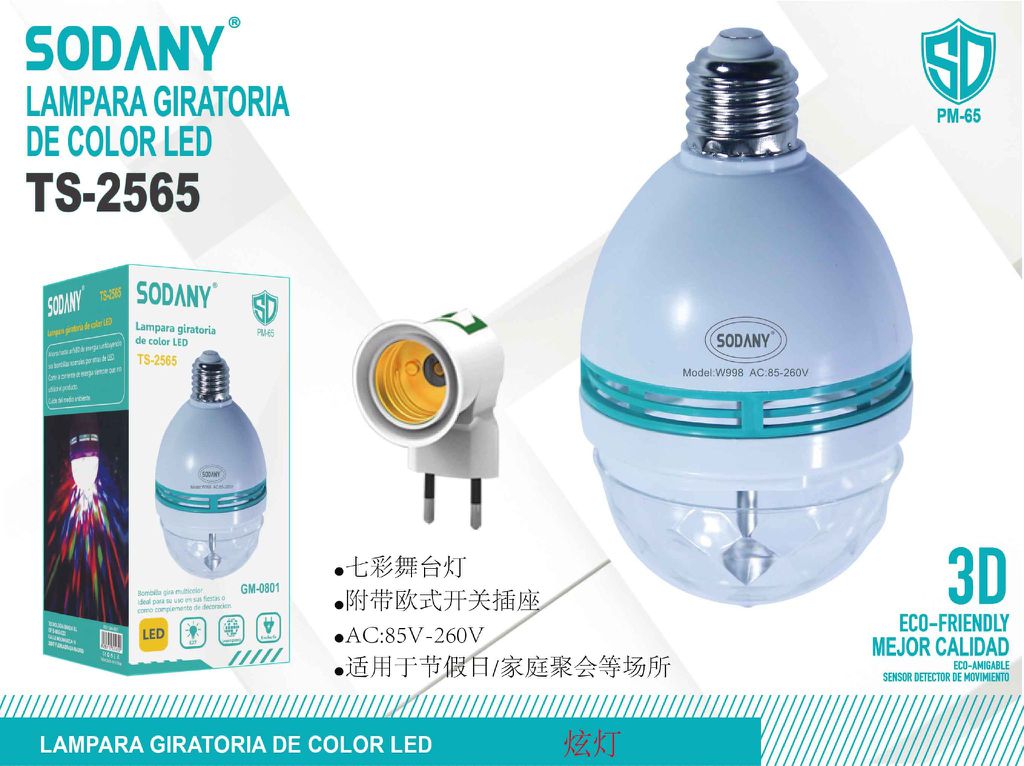 SODANY Lámpara Giratoria de Color LED TS-2565