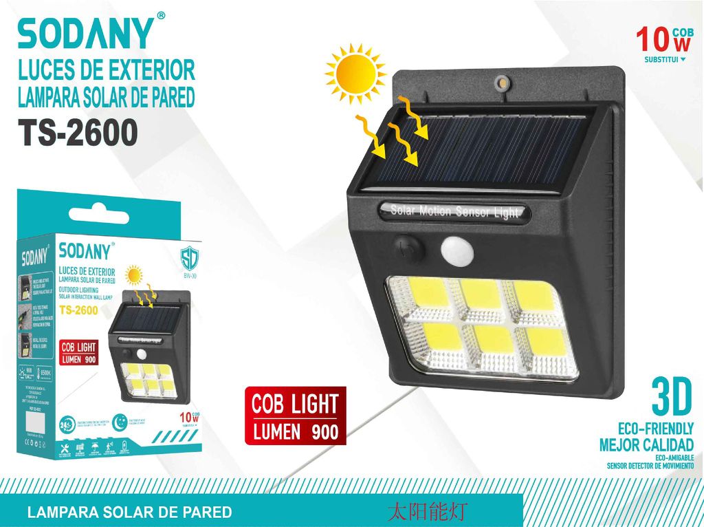 SODANY Lámpara Solar de Pared TS-2600