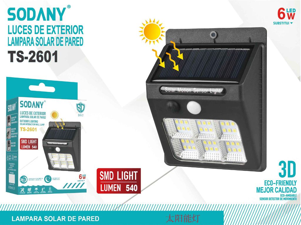 SODANY Lámpara Solar de Pared TS-2601