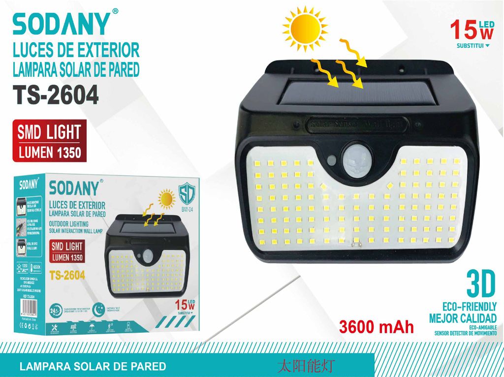 SODANY Lámpara Solar de Pared TS-2604