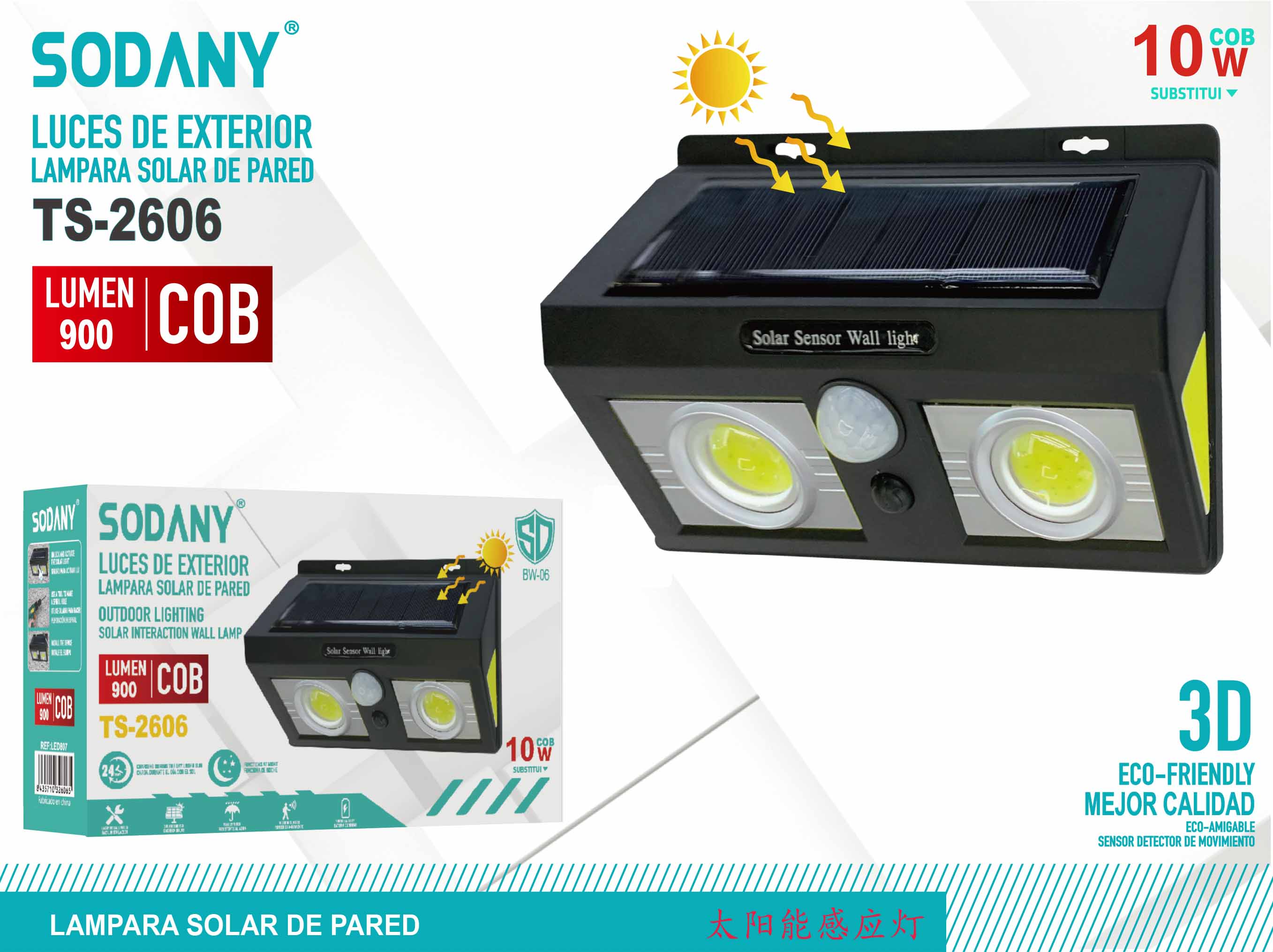 SODANY Lámpara Solar de Pared TS-2606