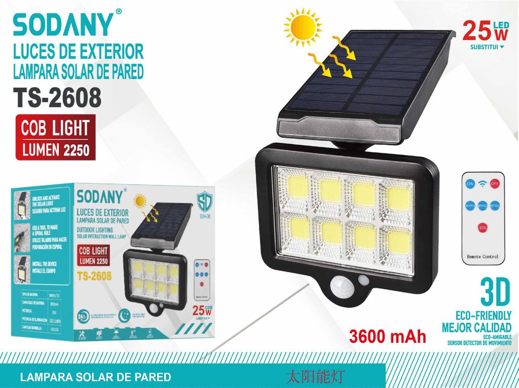 SODANY Lámpara Solar de Pared TS-2608