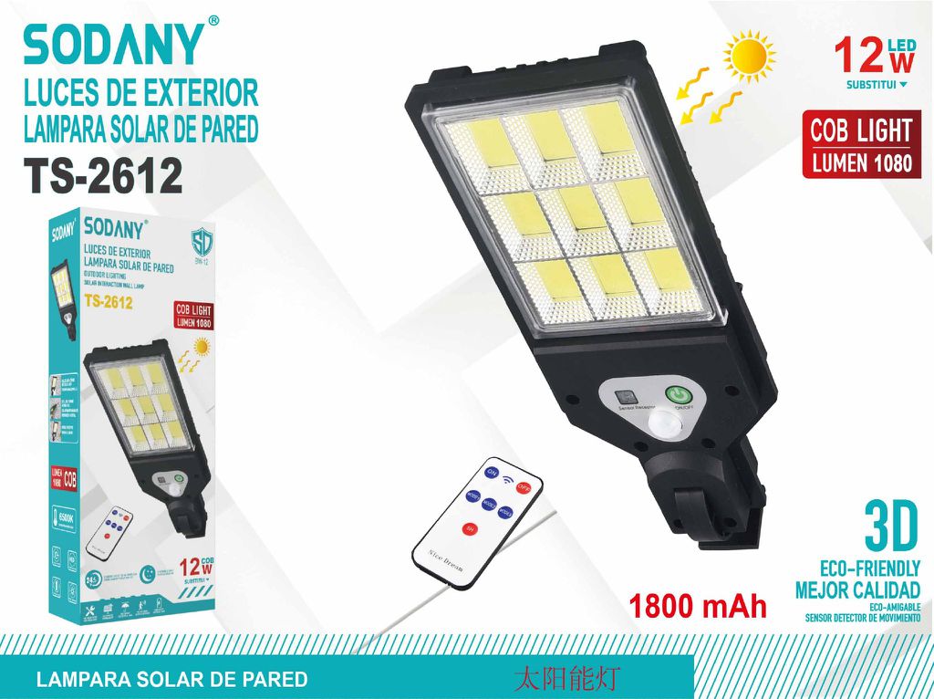 SODANY Lámpara Solar de Pared TS-2612